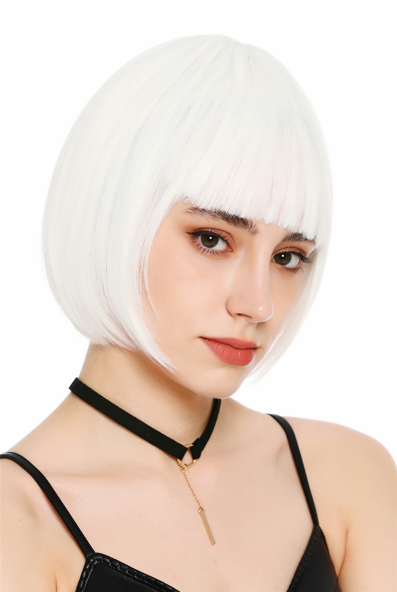 Damenperücke kurz Bob Pony glatt weiß SZL0751-FHY60