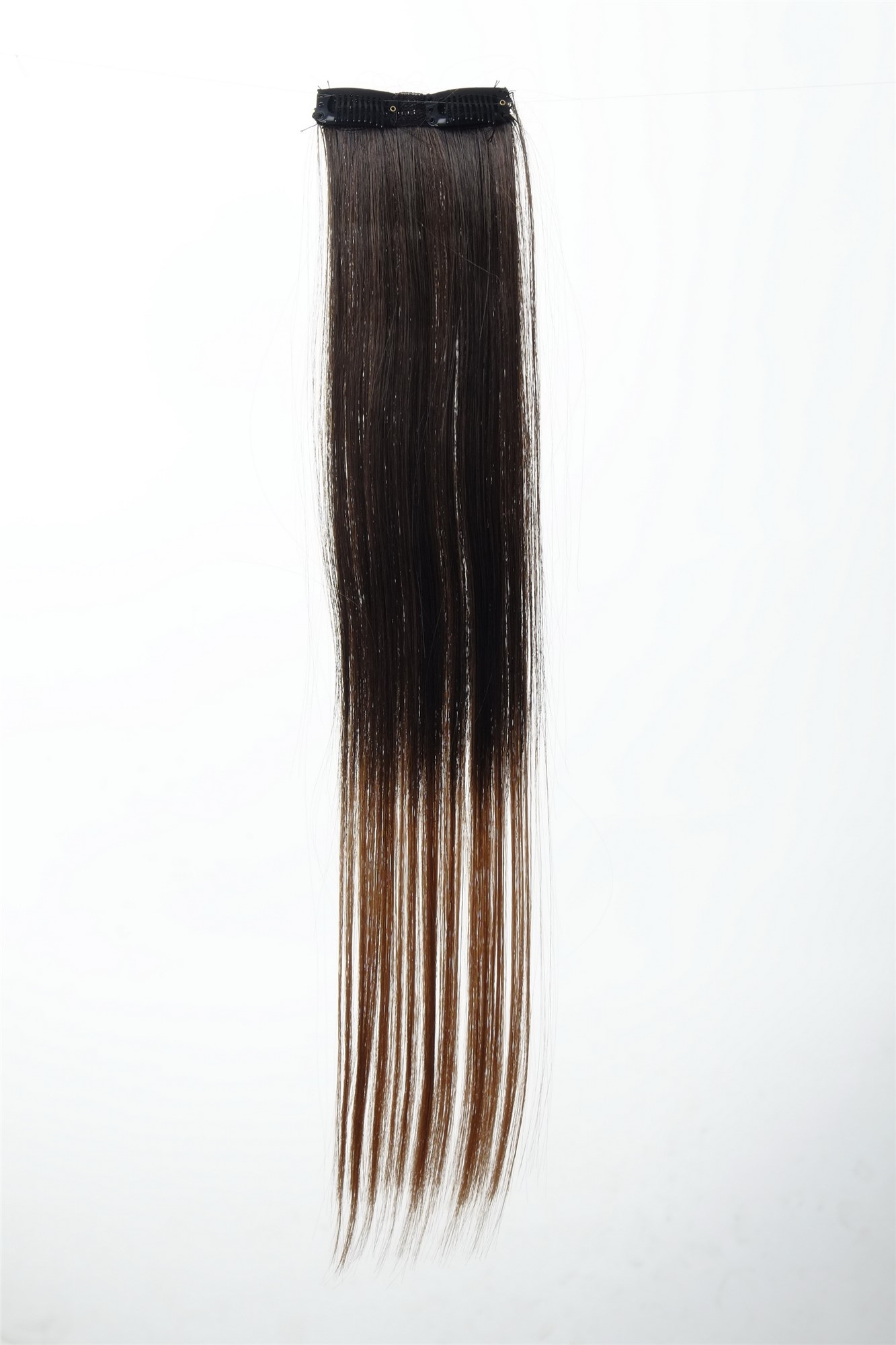 glatte Extensions Dunkelbraun-Goldbraun-Mix 45 cm lang