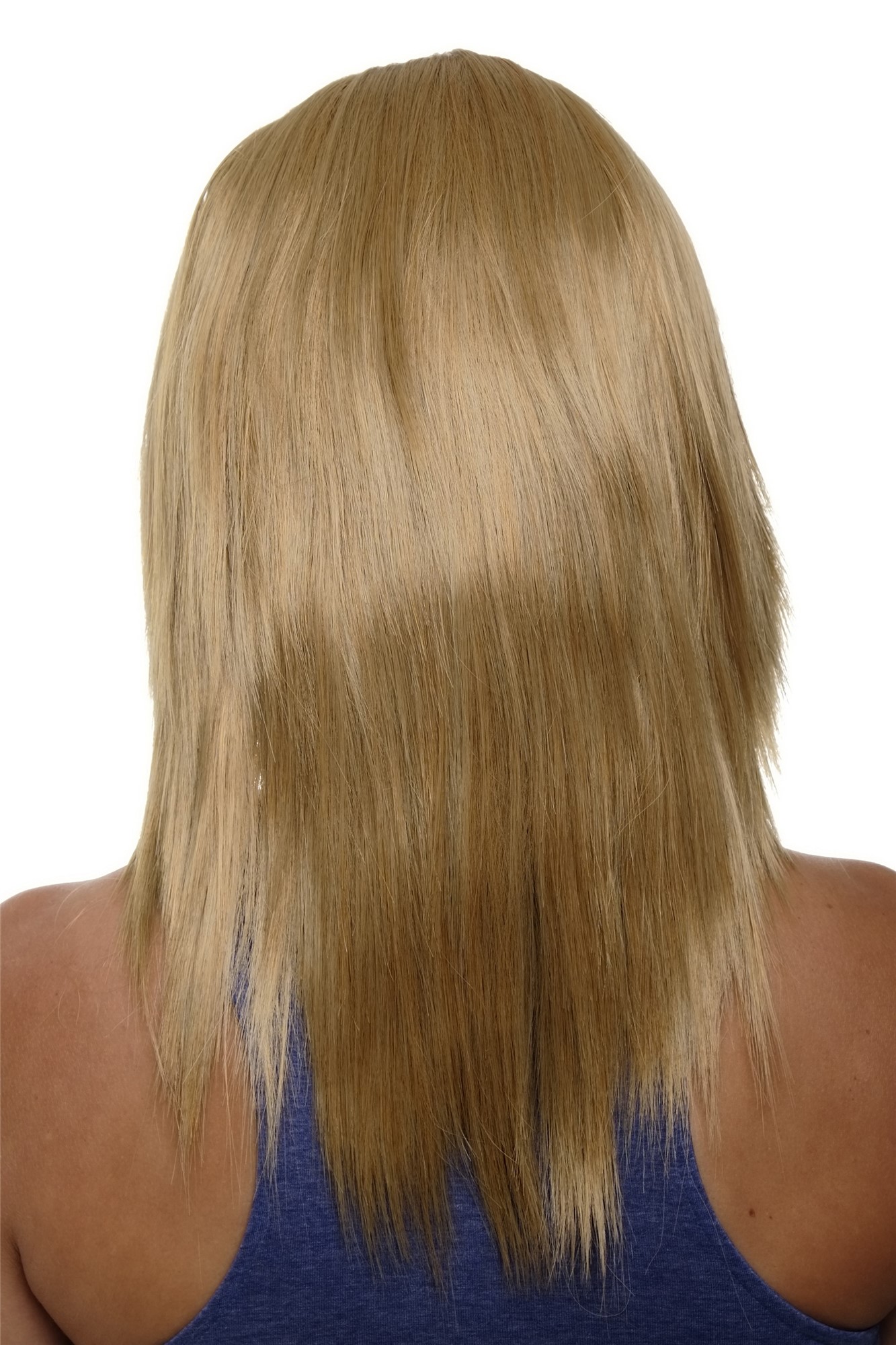 Clip-in Haarteil mit 5 Klammern glatte lange Haare Goldblond HD1401-24B, Vorderansicht, WIG ME UP: Ihr Perücken Online Shop glatte Halbperücke Goldblond 50 cm lang