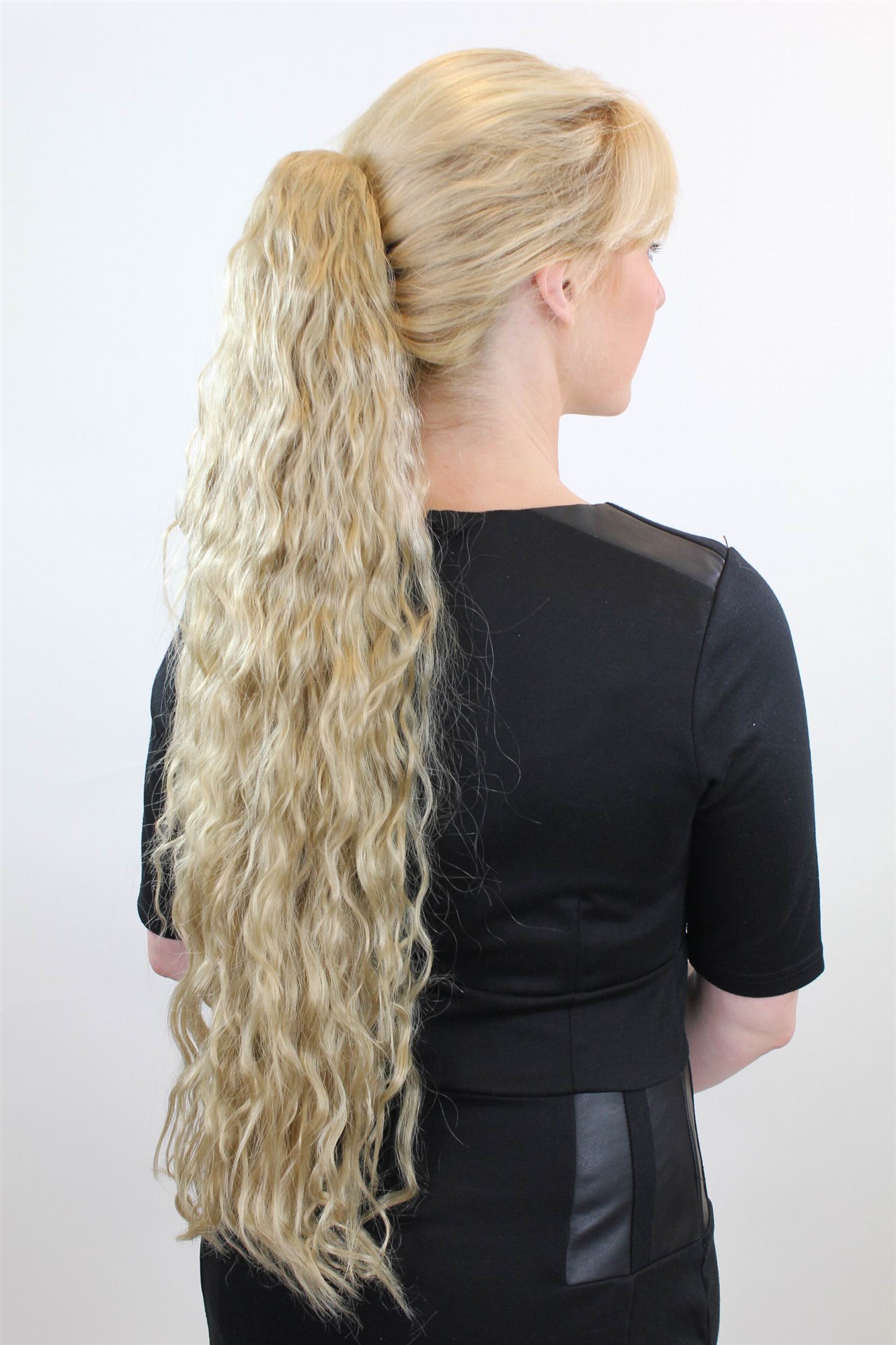 MOTHER OF PONYTAILS Hairpiece PONYTAIL extension EXTREMELY long MASSIVE volume kinked curls BLOND, view 2, WIG ME UP: Your Perücken Online Shop Ponytails, light ash blonde, curled, very long