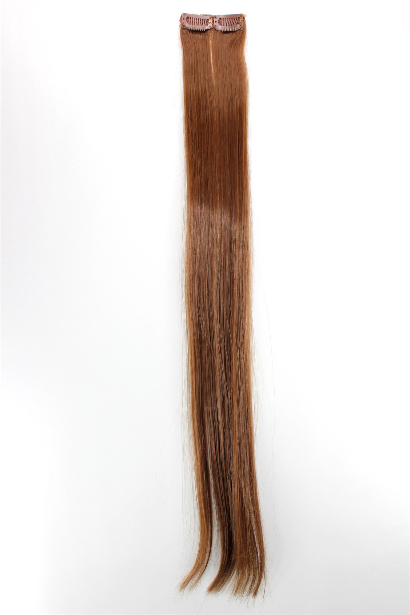 2 Clips Extension Strähne glatt 65 cm Mittelbraun Goldbraun YZF-P2S25-12, Ansicht 2, WIG ME UP: Ihr Perücken Online Shop glatte Extensions Mittelbraun 63 cm lang