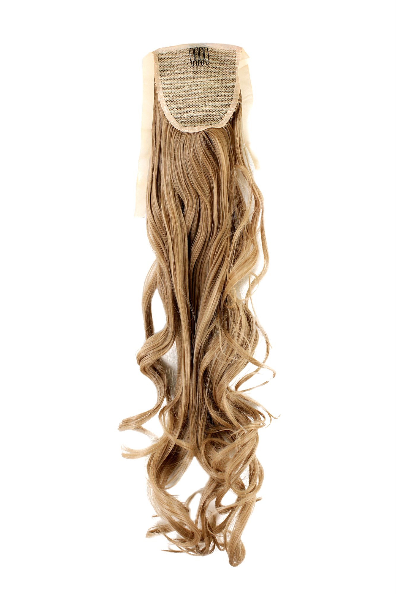 Ponytail comb ribbon wrap-around extension long wavy dark blondeYZF-1094HT, view 2, WIG ME UP: Your Perücken Online Shop Ponytails, Blonde, wavy, long