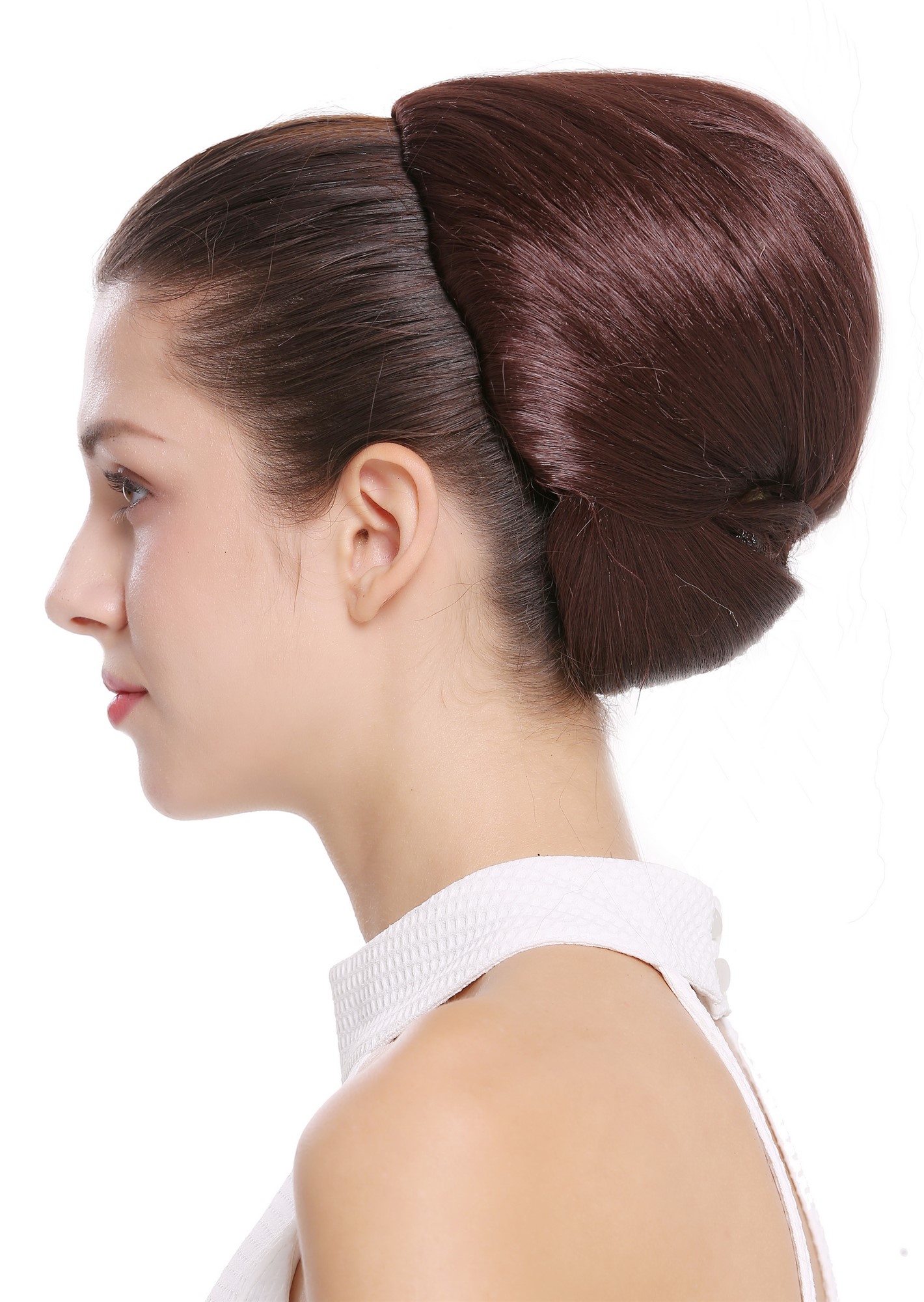 Dutt Haarknoten Groß Oma Rotbraun Braun Q399BOBO-33, Ansicht 4, WIG ME UP: Ihr Perücken Online Shop glatter Dutt Haarteil Mahagonibraun