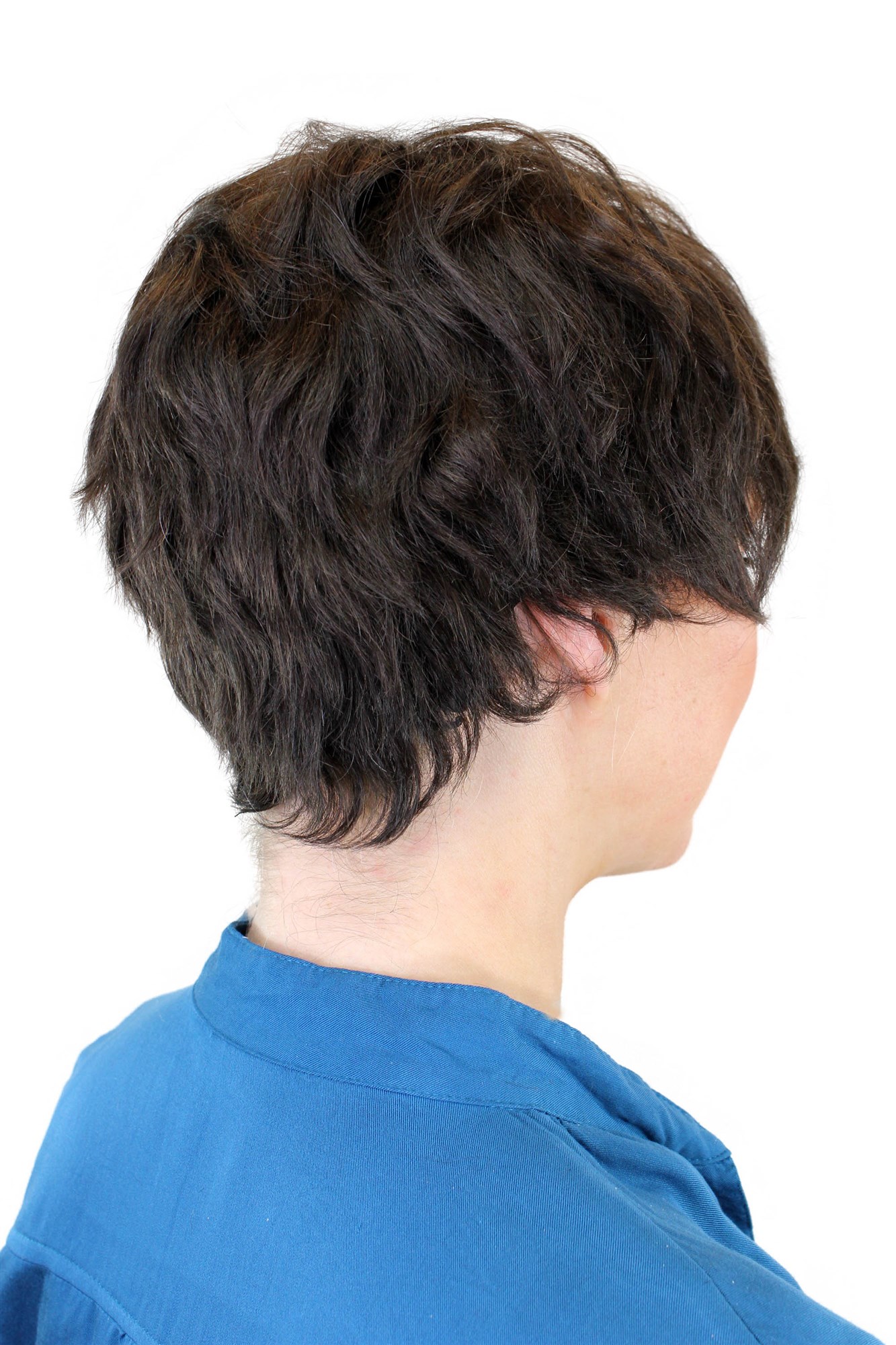 hochwertige Qualitätsperücken, Echthaarperücke Damen Kess Kurz Braun 105HH-4, Ansicht 3, WIG ME UP: Ihr Perücken Online Shop wellige Tressen-Perücke 100% Echthaar Braun kurze Haare für Damen