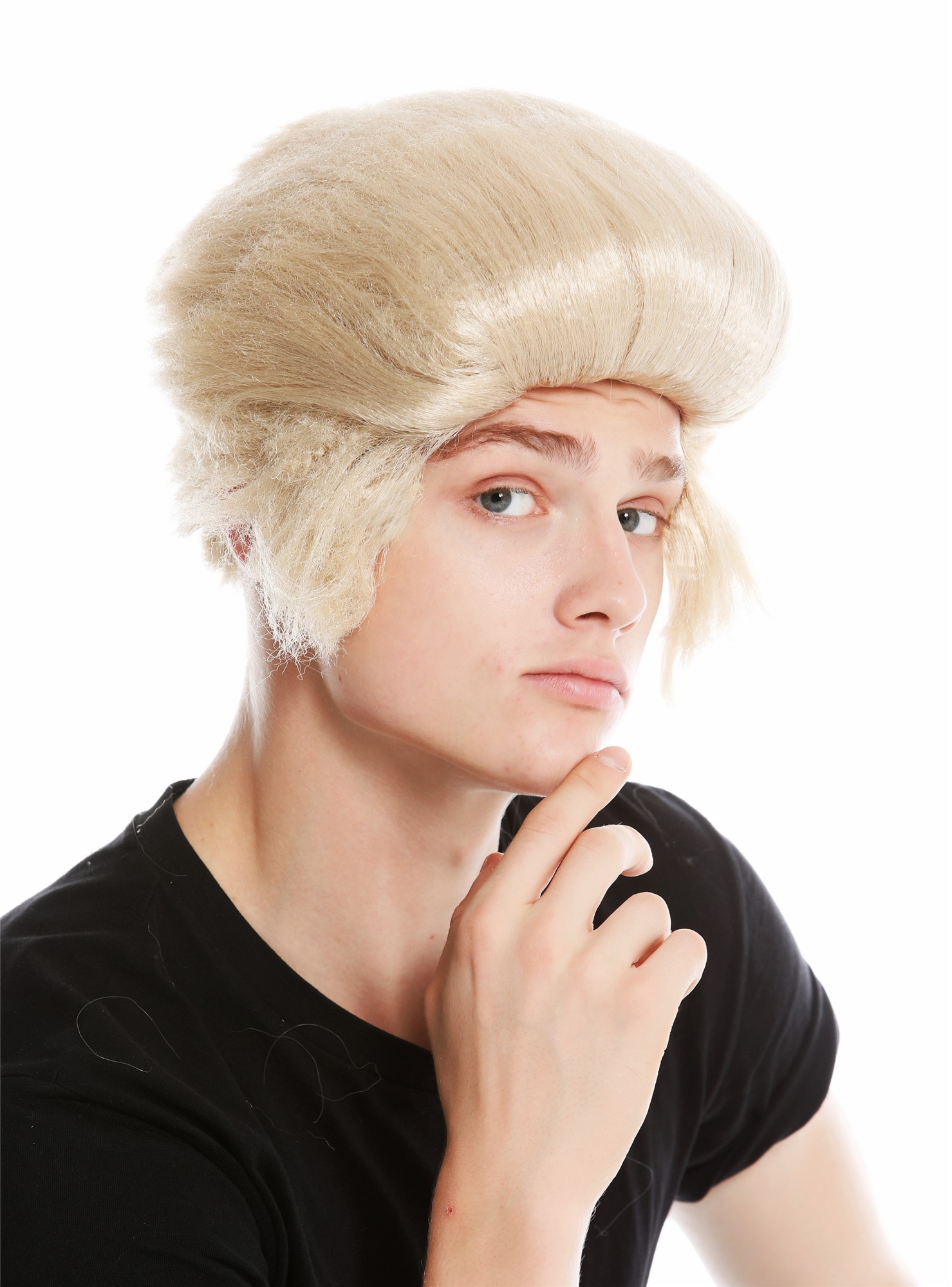 günstige Party Perücke, Perücke Herren Tolle 60er Rockabilly Blond LM-706-ZA83, Vorderansicht, WIG ME UP: Ihr Perücken Online Shop wellige Party Perücke Hellblond kurze Haare für Herren