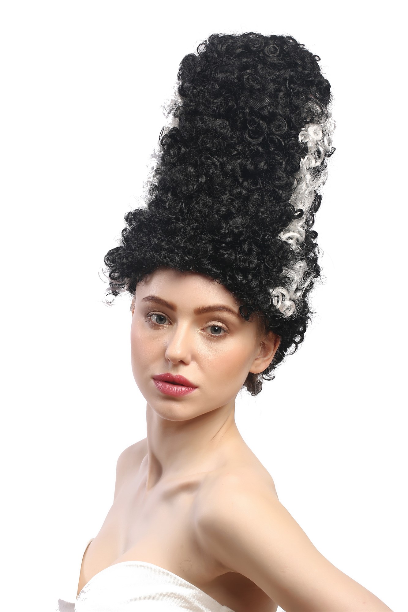 Party Wig, Ladies, Black, curled, shoulder-length