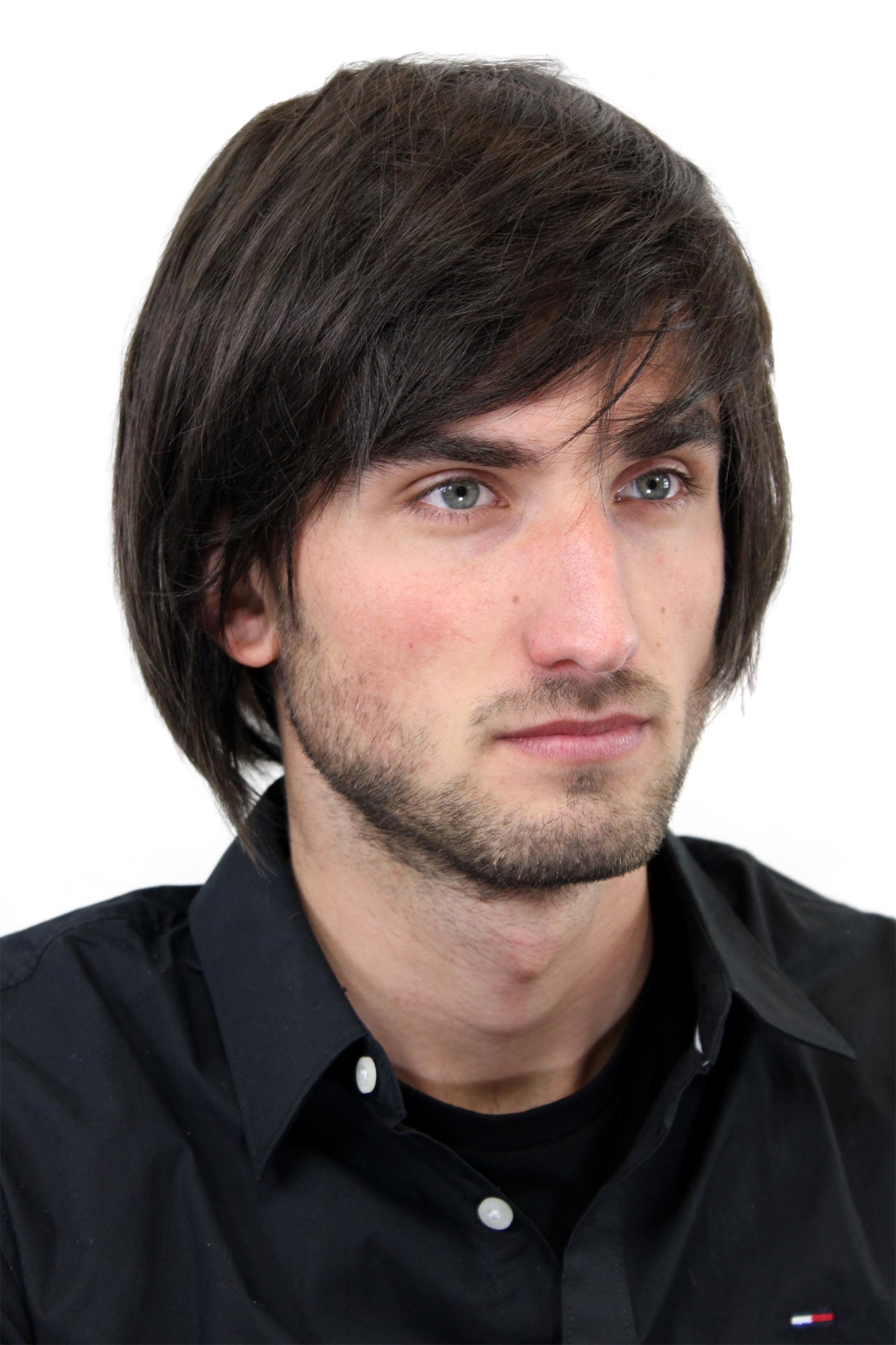 Man Men  Wig long Rock Indie Star long full dense parted fringe parting youthful young brown, front view, WIG ME UP: Your Perücken Online Shop Quality Wigs, Men, dark brown, straight, short