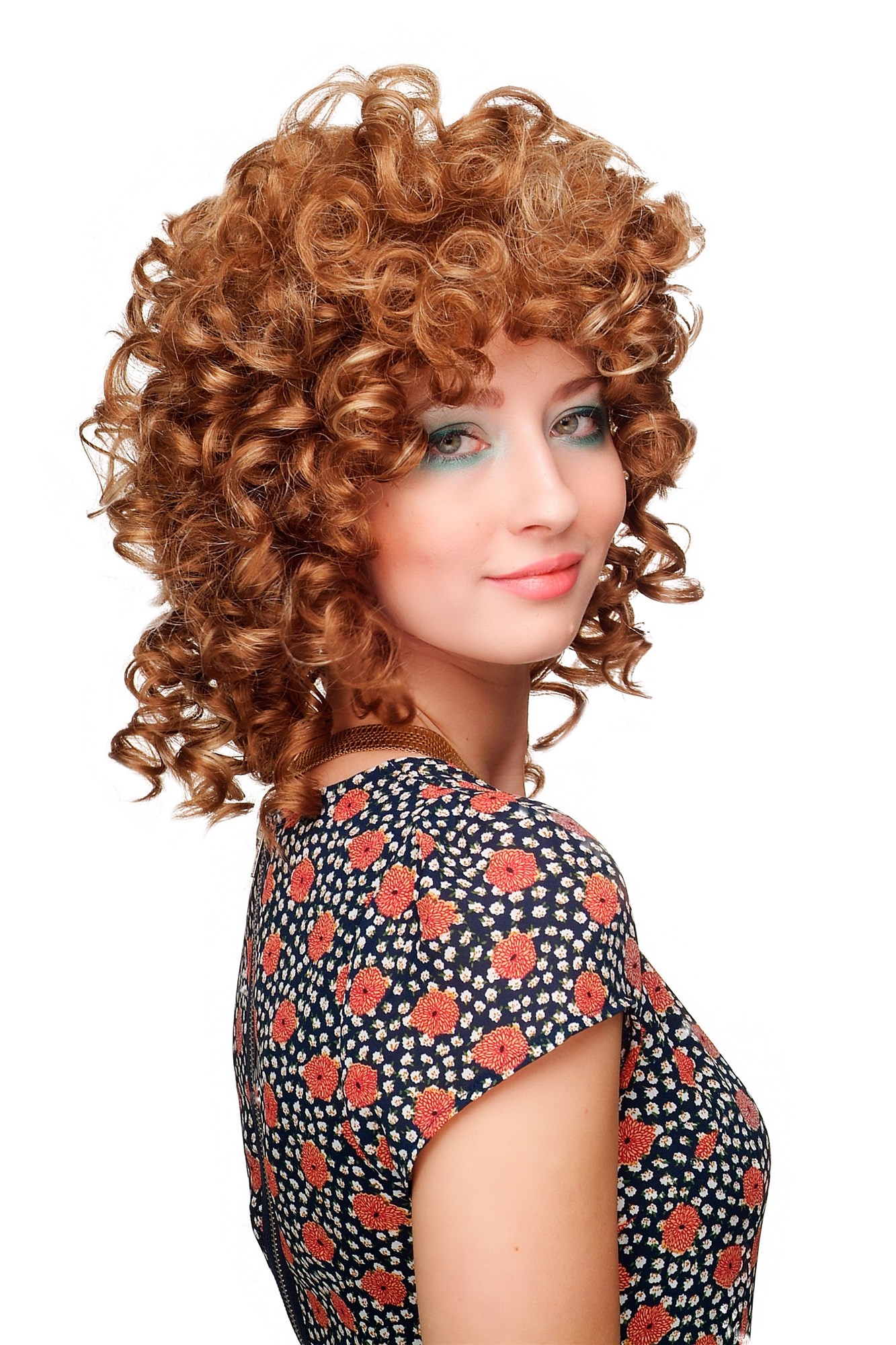 hochwertige Qualitätsperücken, Perücke Dunkelblond Locken Volumen WL-2342-27H24B, Ansicht 2, WIG ME UP: Ihr Perücken Online Shop lockige Tressen-Perücke Mittelblond-Hellblond-Mix schulterlange Haare für Damen