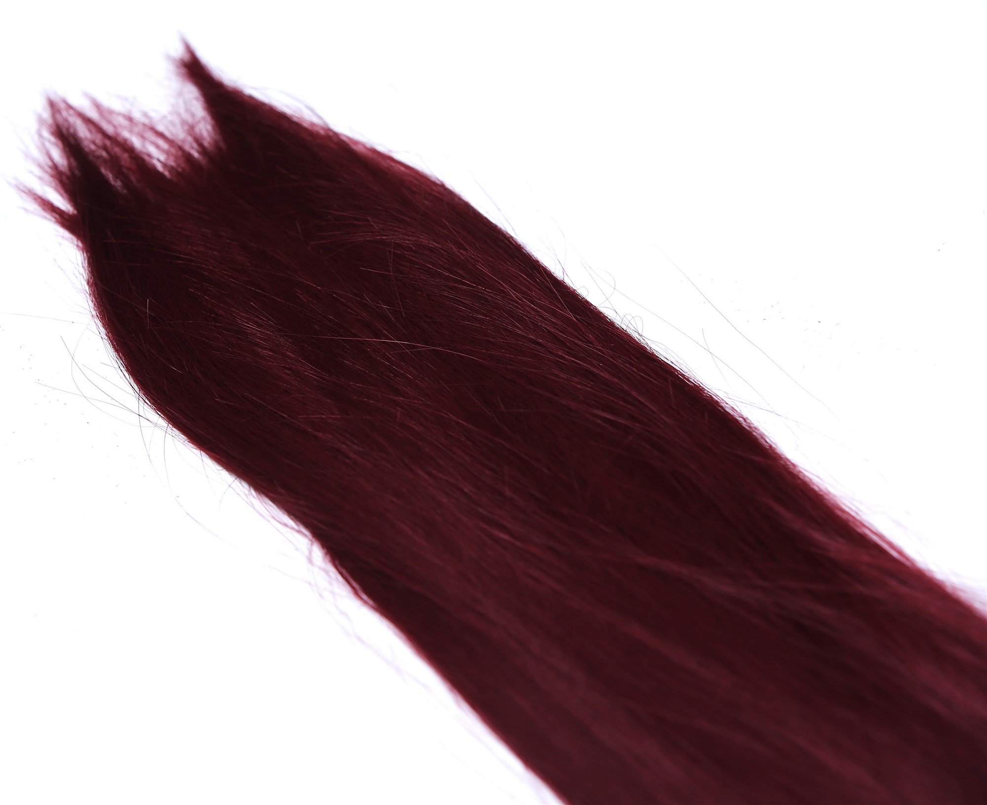 Wefts, garnet red, straight, very long