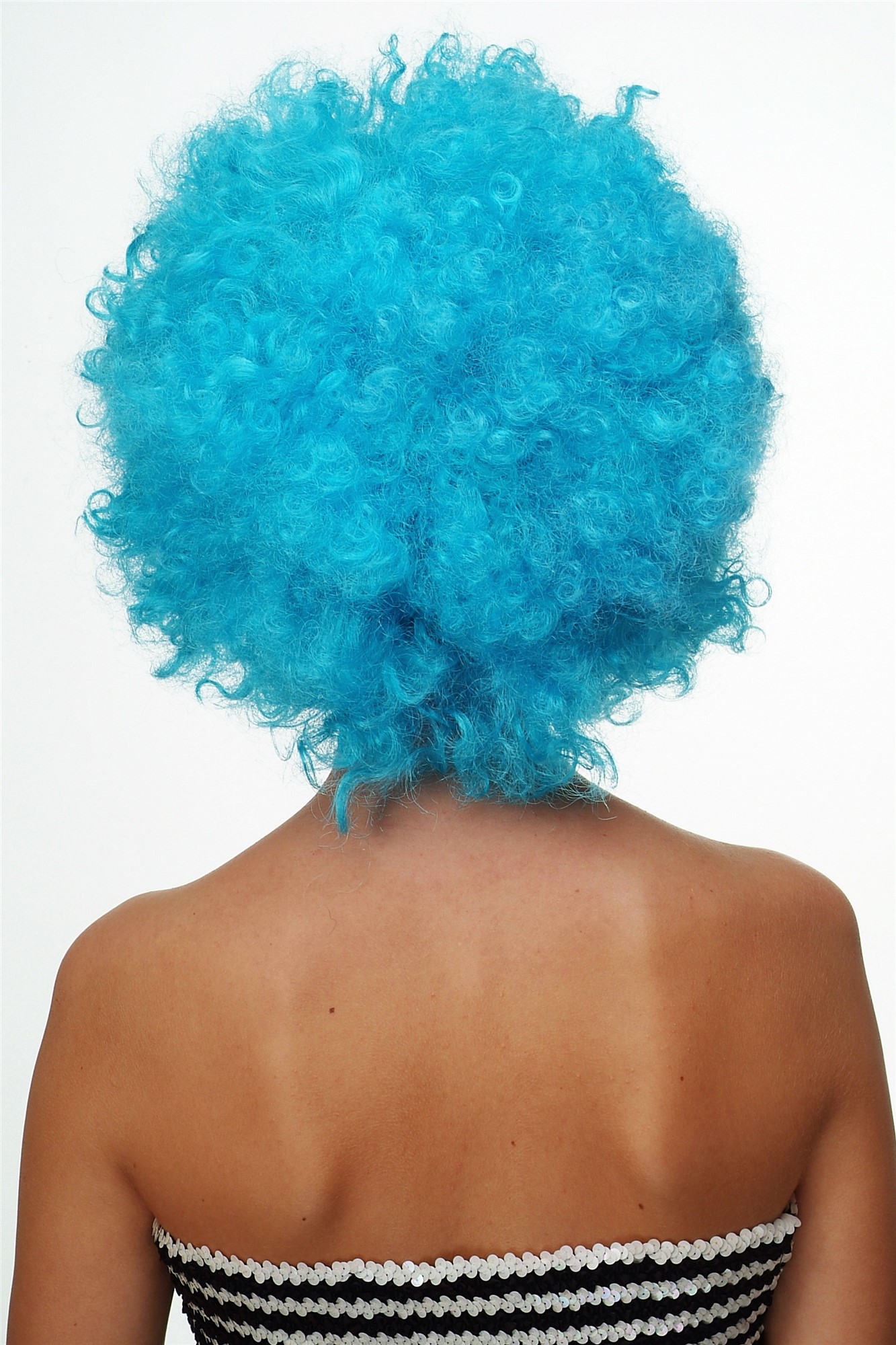 Party/Fancy Dress/Halloween WIG gigantic super volume BLUE disco AFRO funky huge HAIR!, view 5, WIG ME UP: Your Perücken Online Shop Party Wig, Unisex, light blue, curled, short