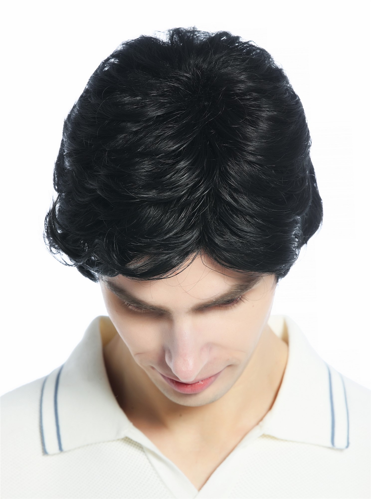 wellige Tressen-Perücke Samtschwarz kurze Haare für Unisex