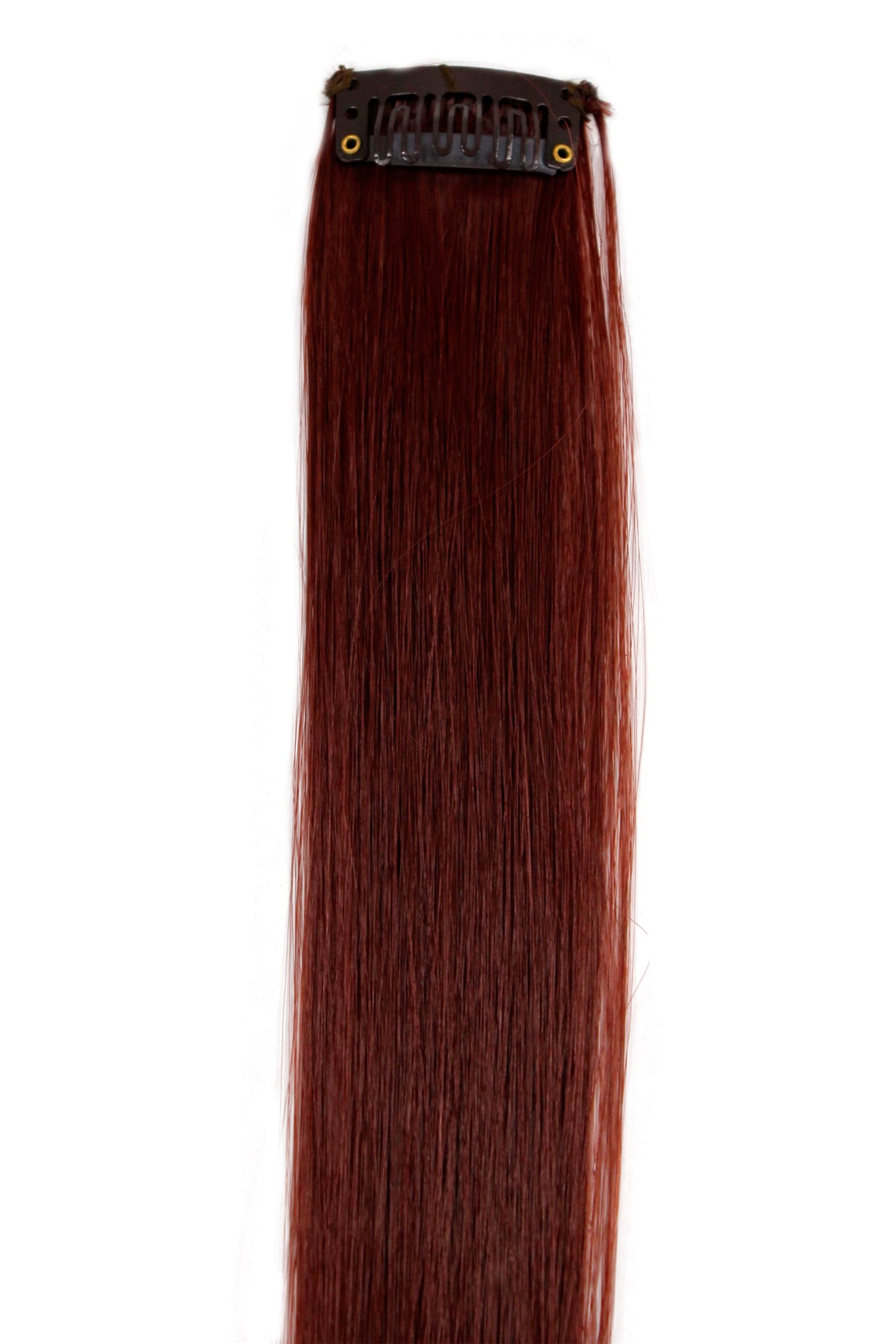 glatte Extensions Rot-Braun 52 cm lang