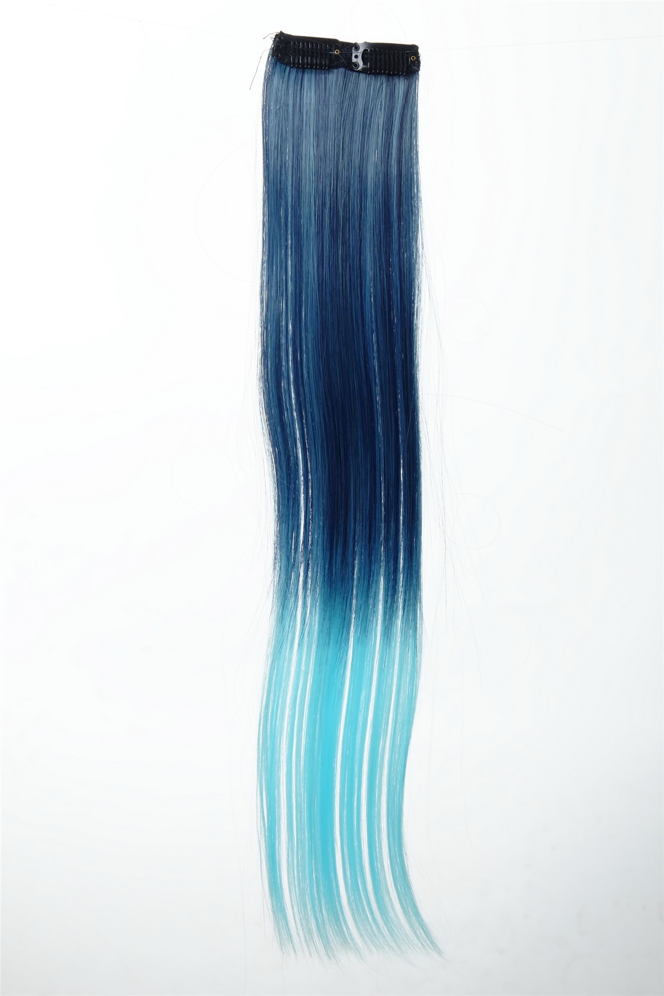 glatte Extensions Marineblau-Neonblau-Mix 45 cm lang