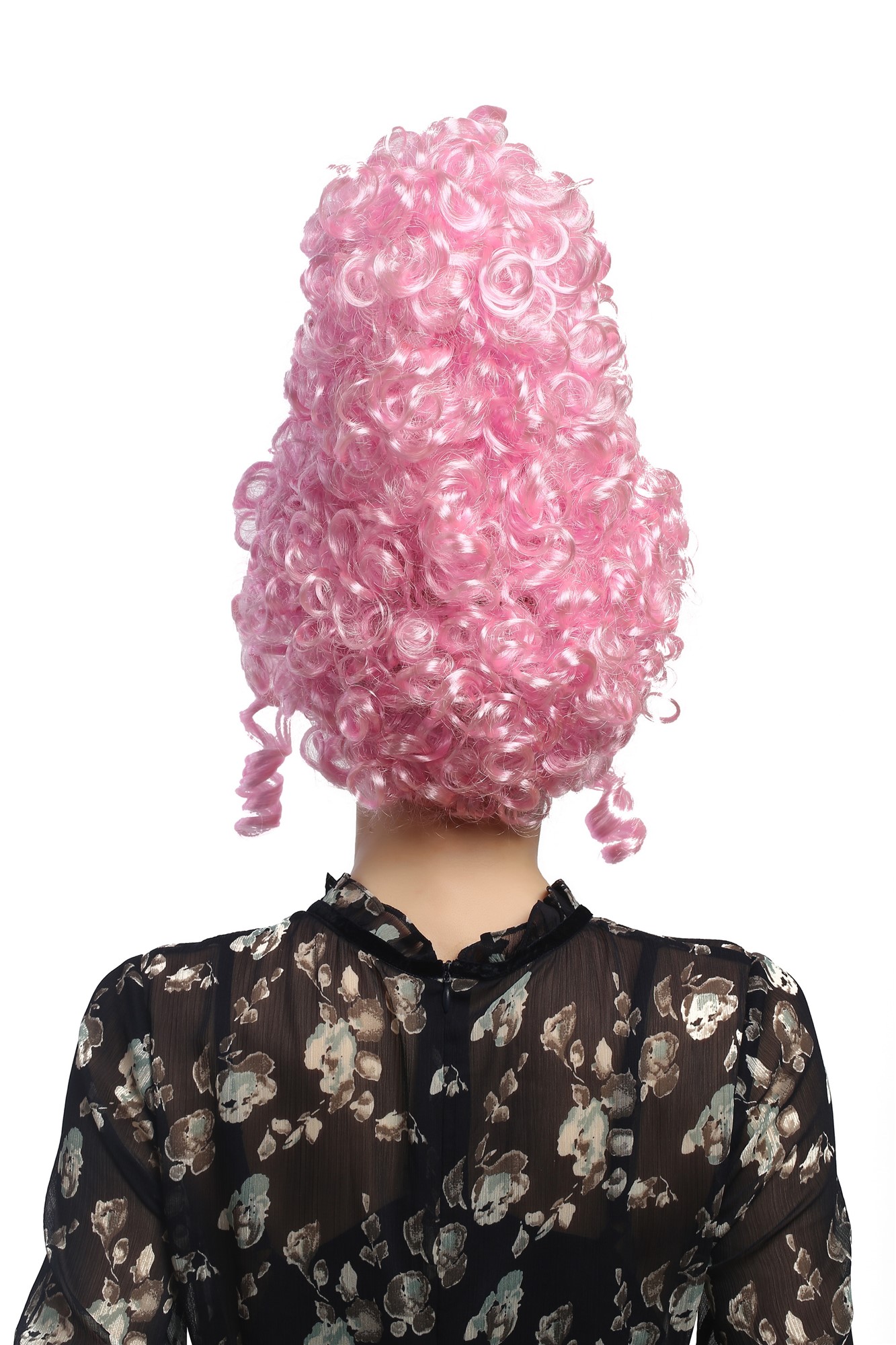 Lady Party Wig Halloween historic Cosplay Baroque Renaissance Victorian towering light pink beehive, view 2, WIG ME UP: Your Perücken Online Shop Party Wig, Ladies, Pink, curled, shoulder-length