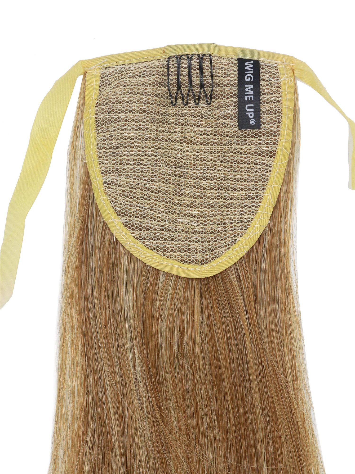 hochwertiges Haarteil Zopf Steckkamm + Band Lang Glatt Blond Mix YZF-1094S-27T613, Ansicht 5, WIG ME UP: Ihr Perücken Online Shop glattes Zopf-Haarteil Blond-Mix 65 cm lang
