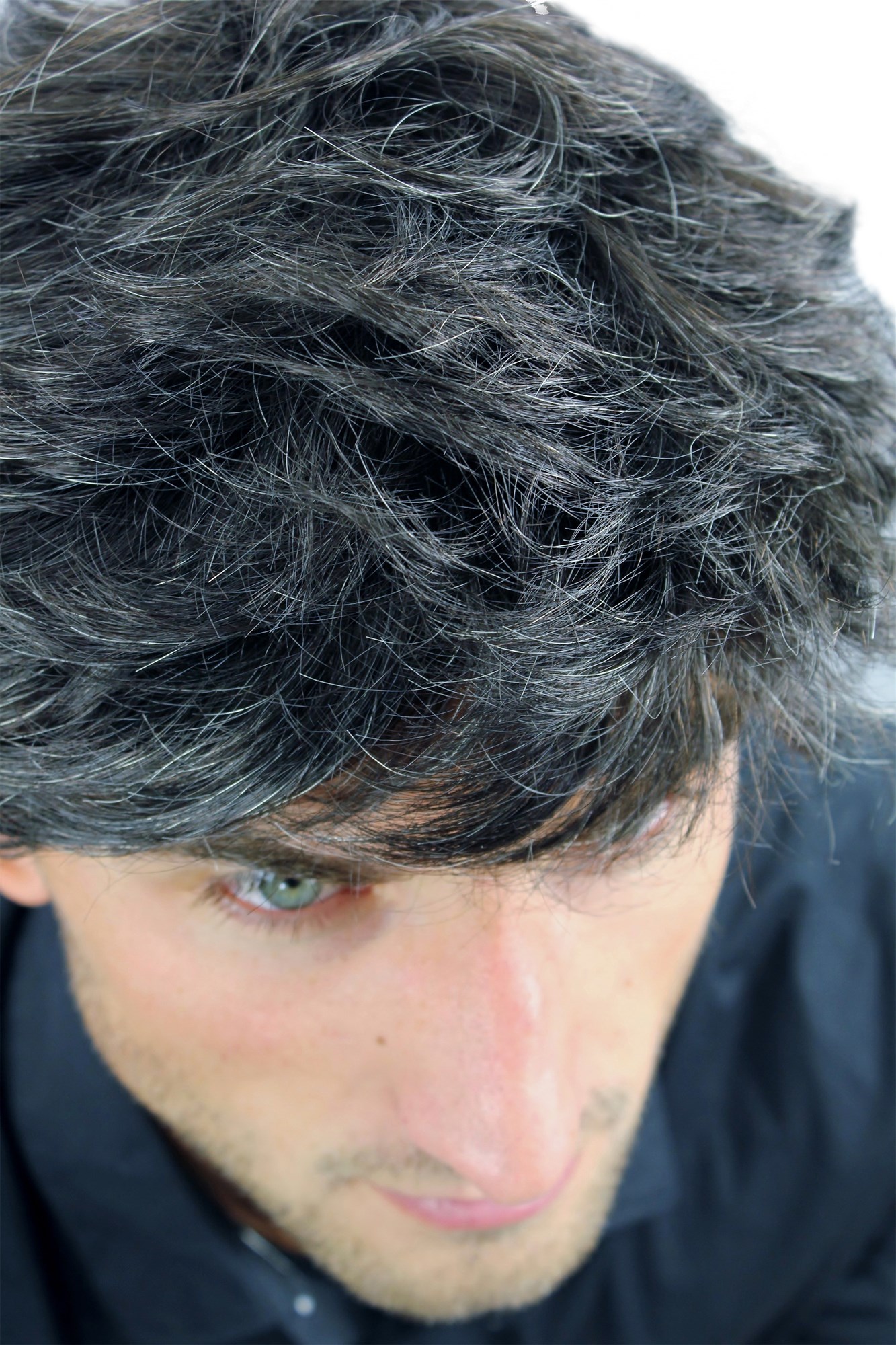 CM-195-3+613 Men Gents  Wig short wavy very dense dark brown with streaks of gray grey, view 4, WIG ME UP: Your Perücken Online Shop Quality Wigs, Men, dark brown-light blonde mix, wavy, short