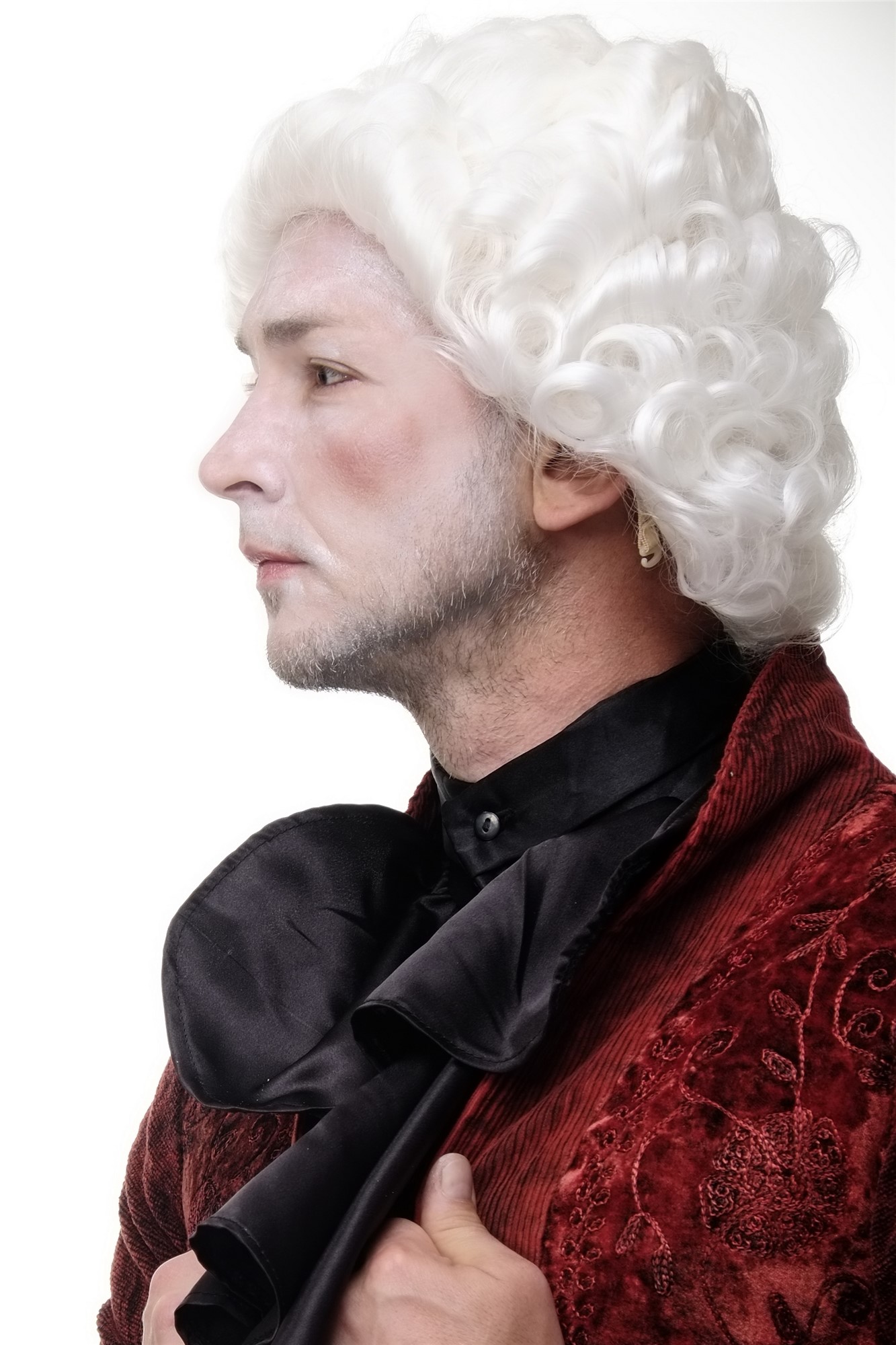 historic Wig Dancy Dress Theatre white curls Men Aristocrat Baroque Renaissance Casanova, view 2, WIG ME UP: Your Perücken Online Shop Quality Wigs, Men, blossom white, curled, short