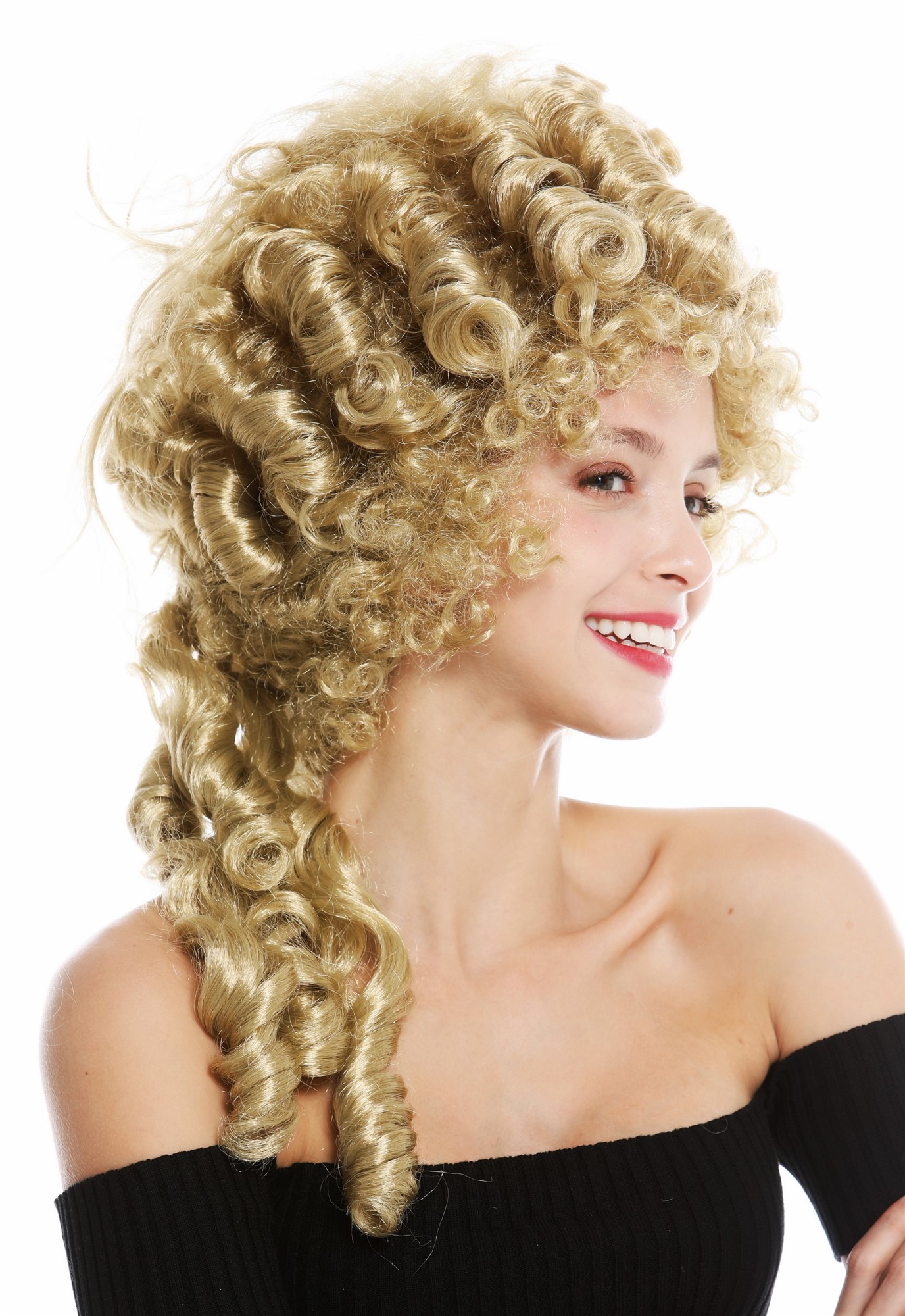 Women's wig historic baroque noble blond blonde Marie Antoinette beehive 91029, front view, WIG ME UP: Your Perücken Online Shop Party Wig, Ladies, golden ash blonde, curled, long