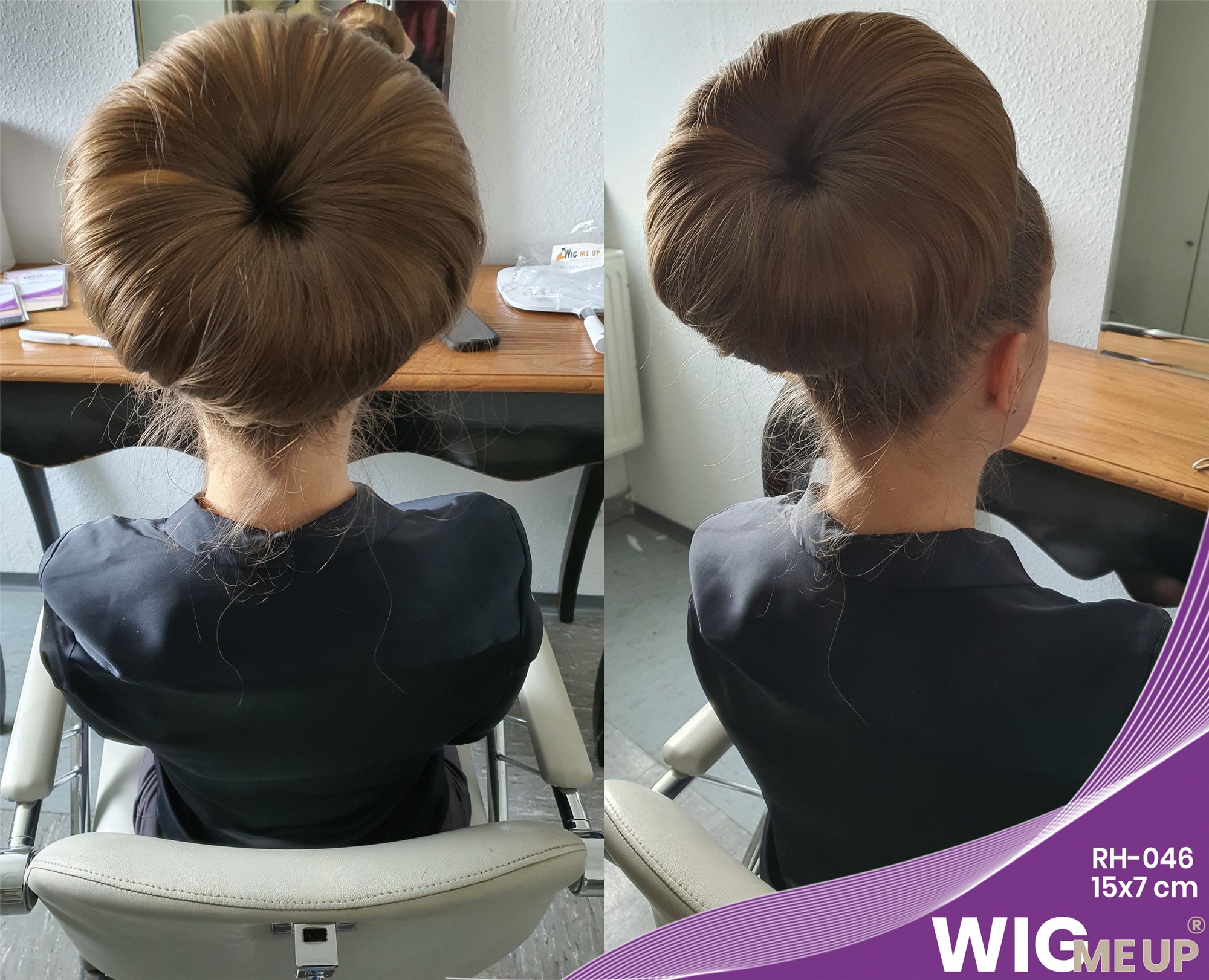 Duttkissen Kissen Dutt braun XL RH-046-15x7-brown, Ansicht 3, WIG ME UP: Ihr Perücken Online Shop Duttkissen braun sehr groß
