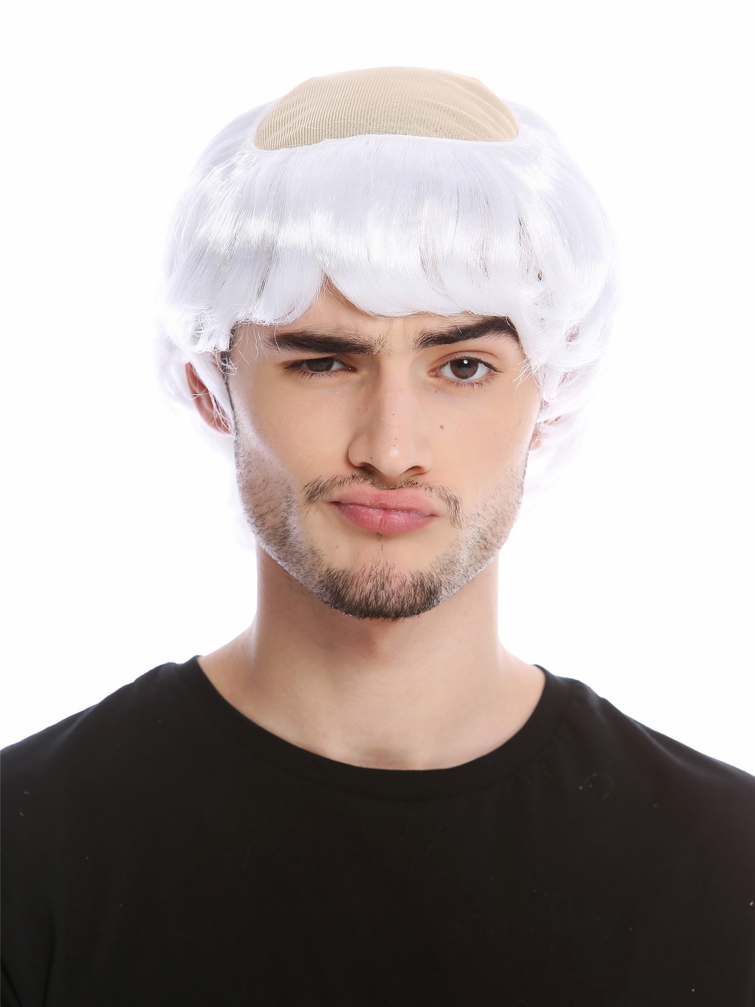 Wig Men Halloween old Monk Medieval Priest Tonsure half-bald white 90776, view 3, WIG ME UP: Your Perücken Online Shop Party Wig, Men, White, straight, short