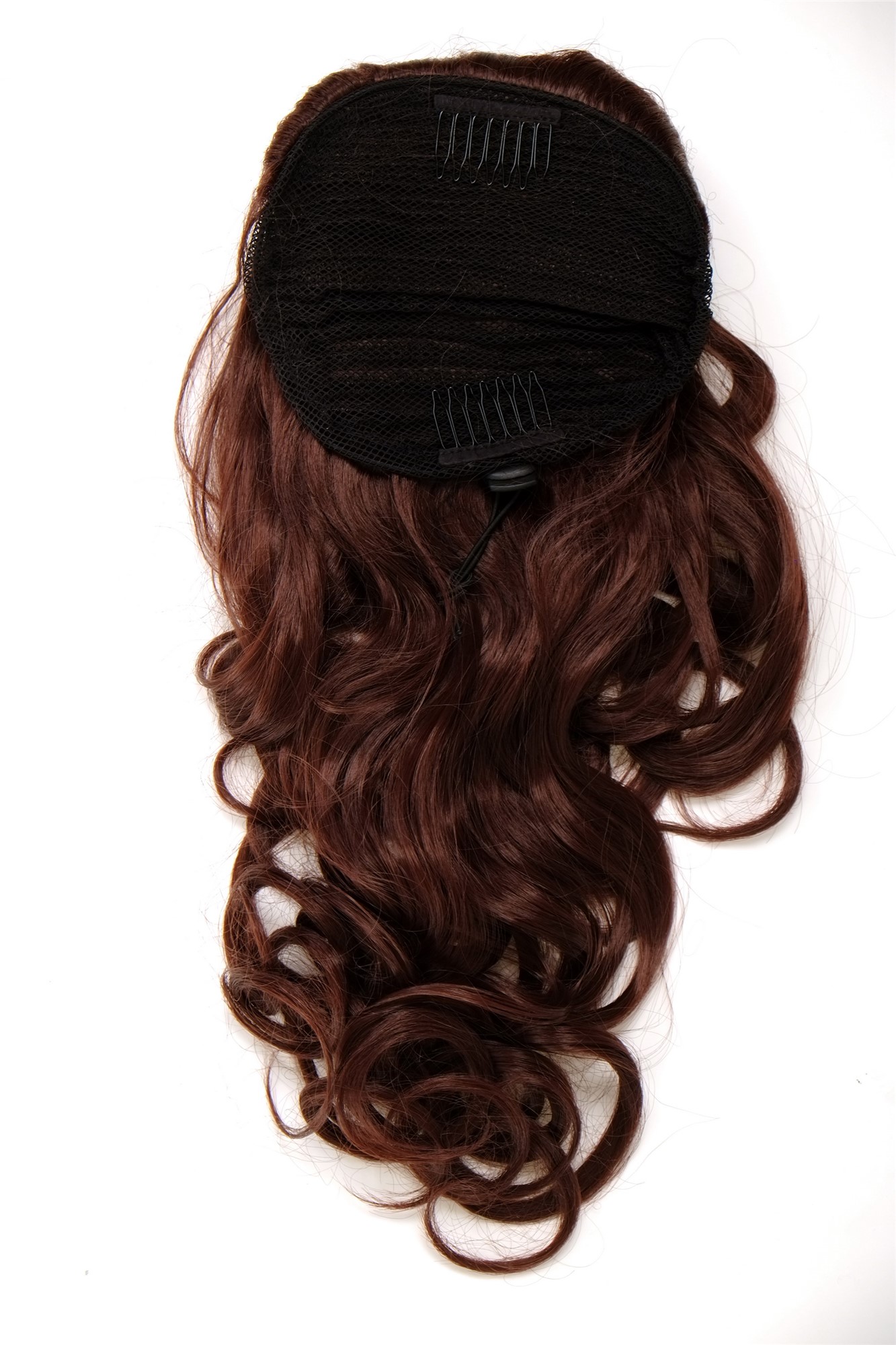Hairpiece PONYTAIL with combs and elastic draw string curly voluminous very long mahogany redbrown, view 2, WIG ME UP: Your Perücken Online Shop Ponytails, mahogany brown, curled, long