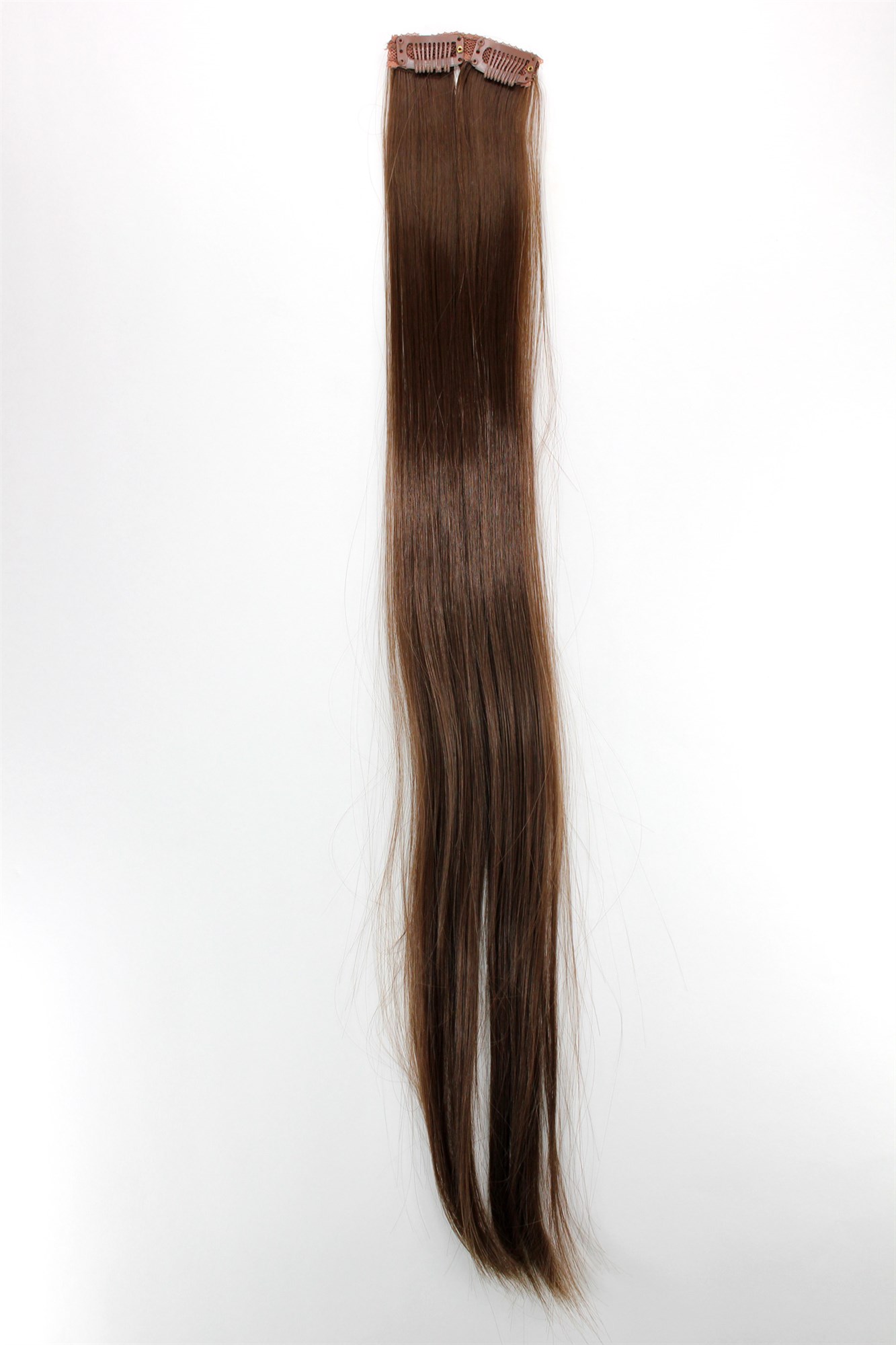 glatte Extensions Hellbraun 63 cm lang