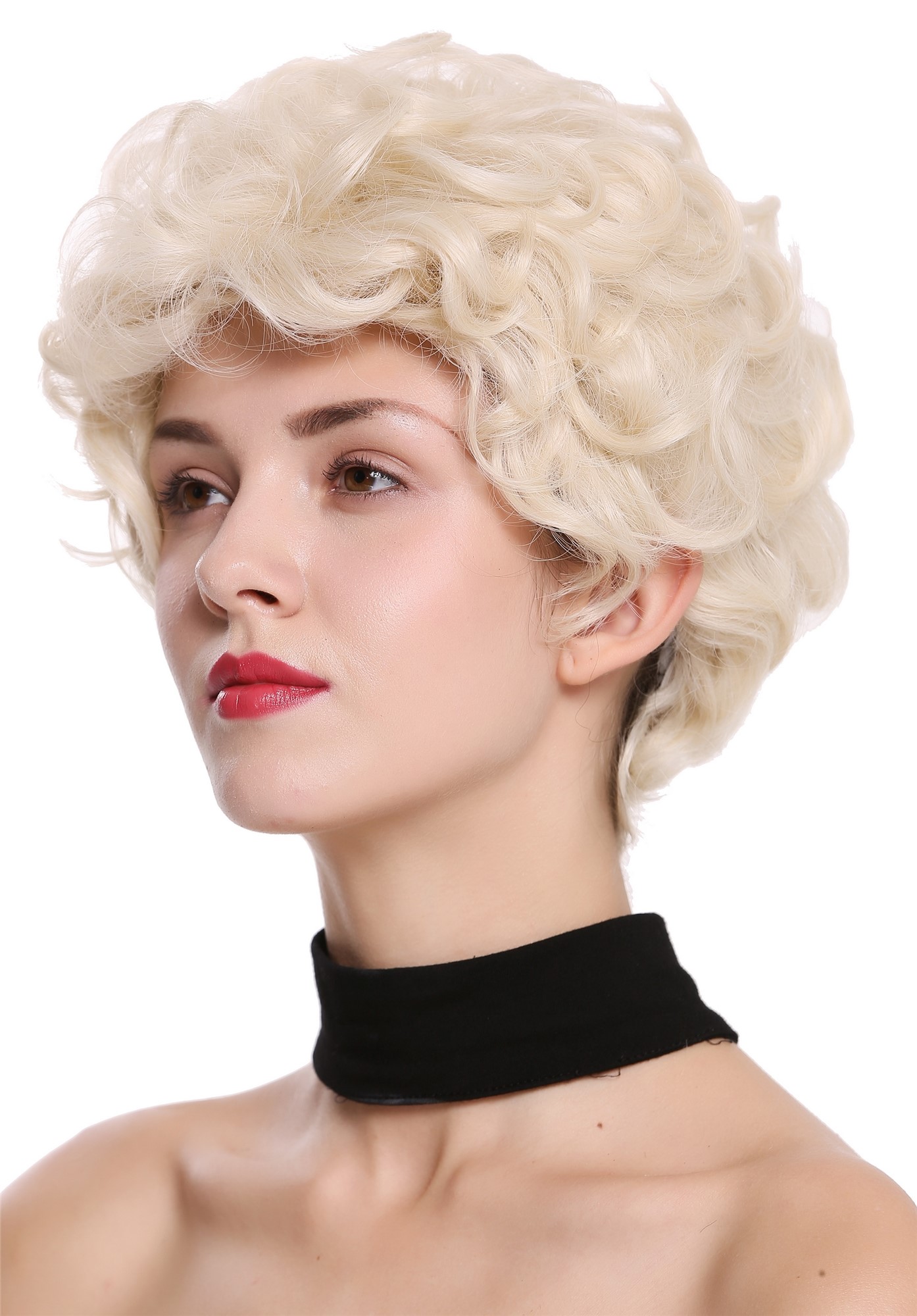 hochwertige Qualitätsperücken, Perücke kurz Locken gelockt Hellblond DW-2740-926, Vorderansicht, WIG ME UP: Ihr Perücken Online Shop lockige Tressen-Perücke Hellblond kurze Haare für Damen