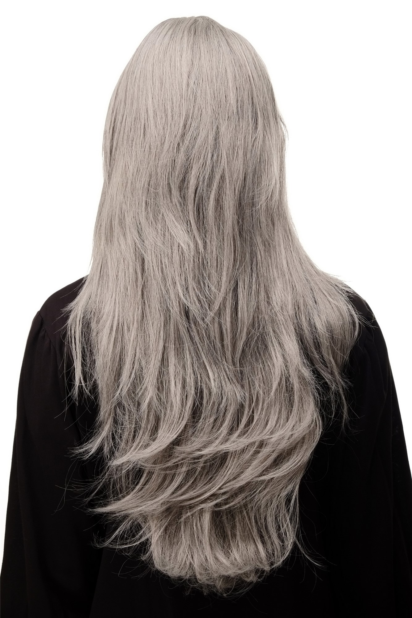 Lady wig medium length long fringe worn to side straight layered light gray 3110, view 4, WIG ME UP: Your Perücken Online Shop Quality Wigs, Ladies, Grey, straight, very long