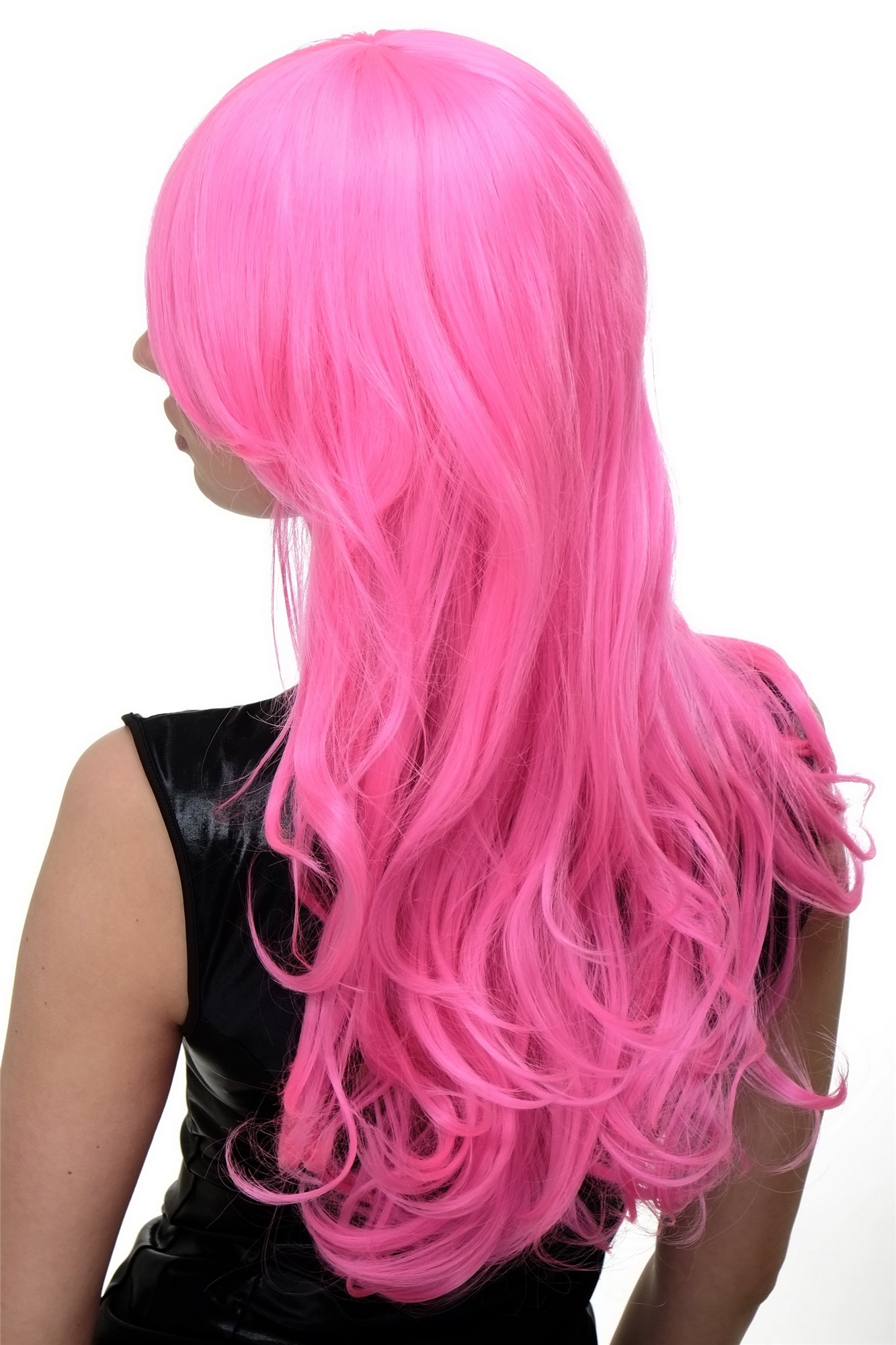 Glamorous & Excentric Lady  Wig pretty in pink middle parting long fringe straight to wavy, view 2, WIG ME UP: Your Perücken Online Shop Quality Wigs, Ladies, Pink, wavy, long