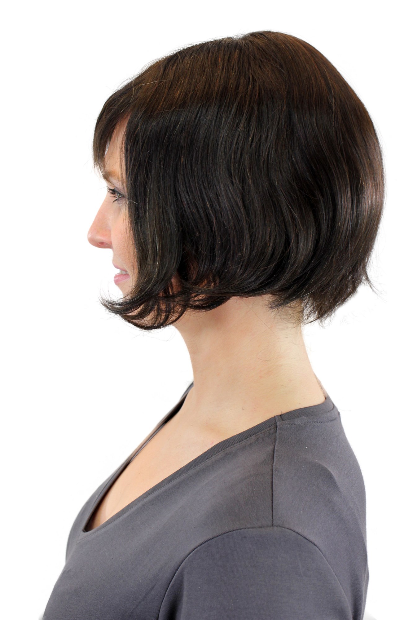 hochwertige Qualitätsperücken, Echthaarperücke Mittellang Naturton WA764HH-0, Ansicht 2, WIG ME UP: Ihr Perücken Online Shop glatte Tressen-Perücke mit Kopfhaut-Imitat 100% Echthaar natur, ungefärbt kurze Haare für Damen