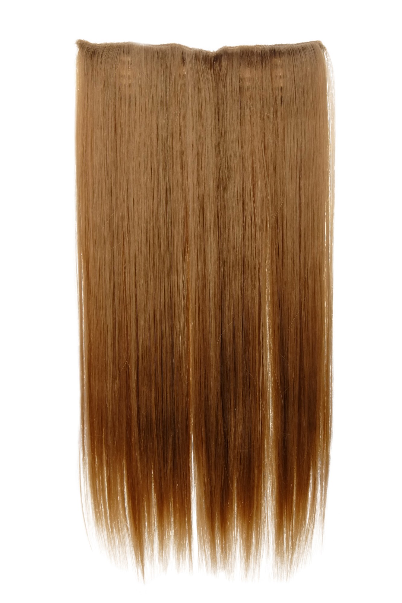 Haarteil Extension 5 Clips Dunkelblond L30172-19, Vorderansicht, WIG ME UP: Ihr Perücken Online Shop glatte Halbperücke Dunkelblond 60 cm lang