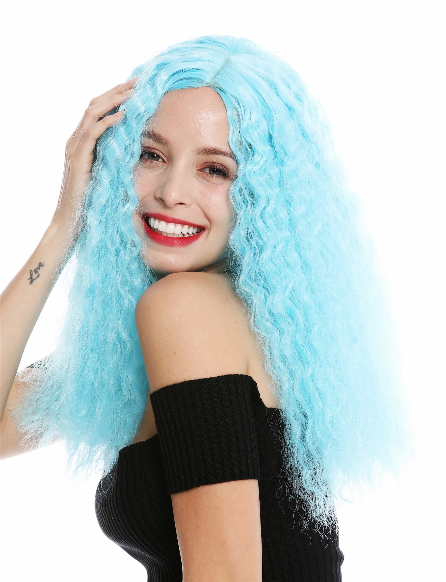 Quality Wigs, Ladies, ice blue, curled, long