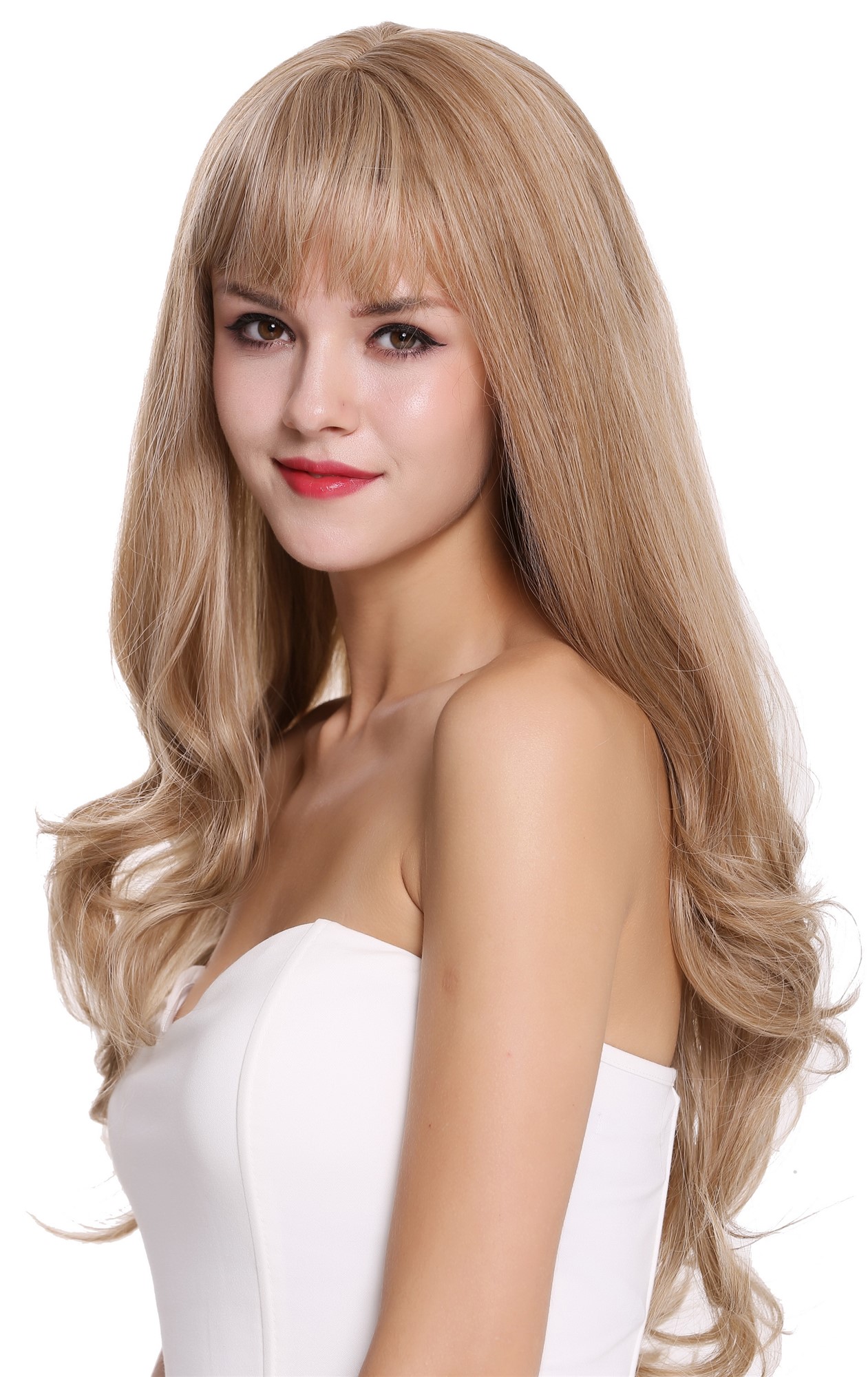 Women's wig lady long fringe sleek bright wavy tips blonde mix highlights H950D, view 3, WIG ME UP: Your Perücken Online Shop Quality Wigs, Ladies, strawberry blonde-platinum blonde mix, wavy, long