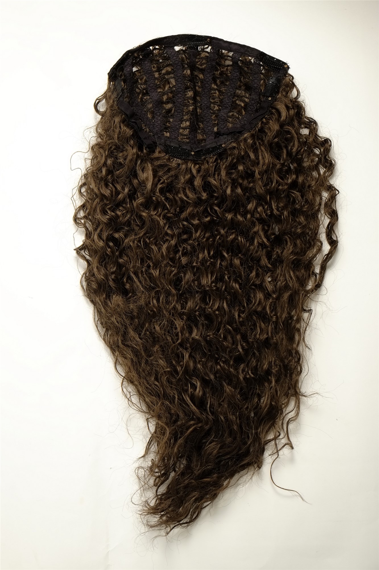 Haarteil Halbperücke 7 Clips Locken Mittel-Aschbraun H9311-8, Ansicht 2, WIG ME UP: Ihr Perücken Online Shop lockige Halbperücke Mittel-Aschbraun 70 cm lang