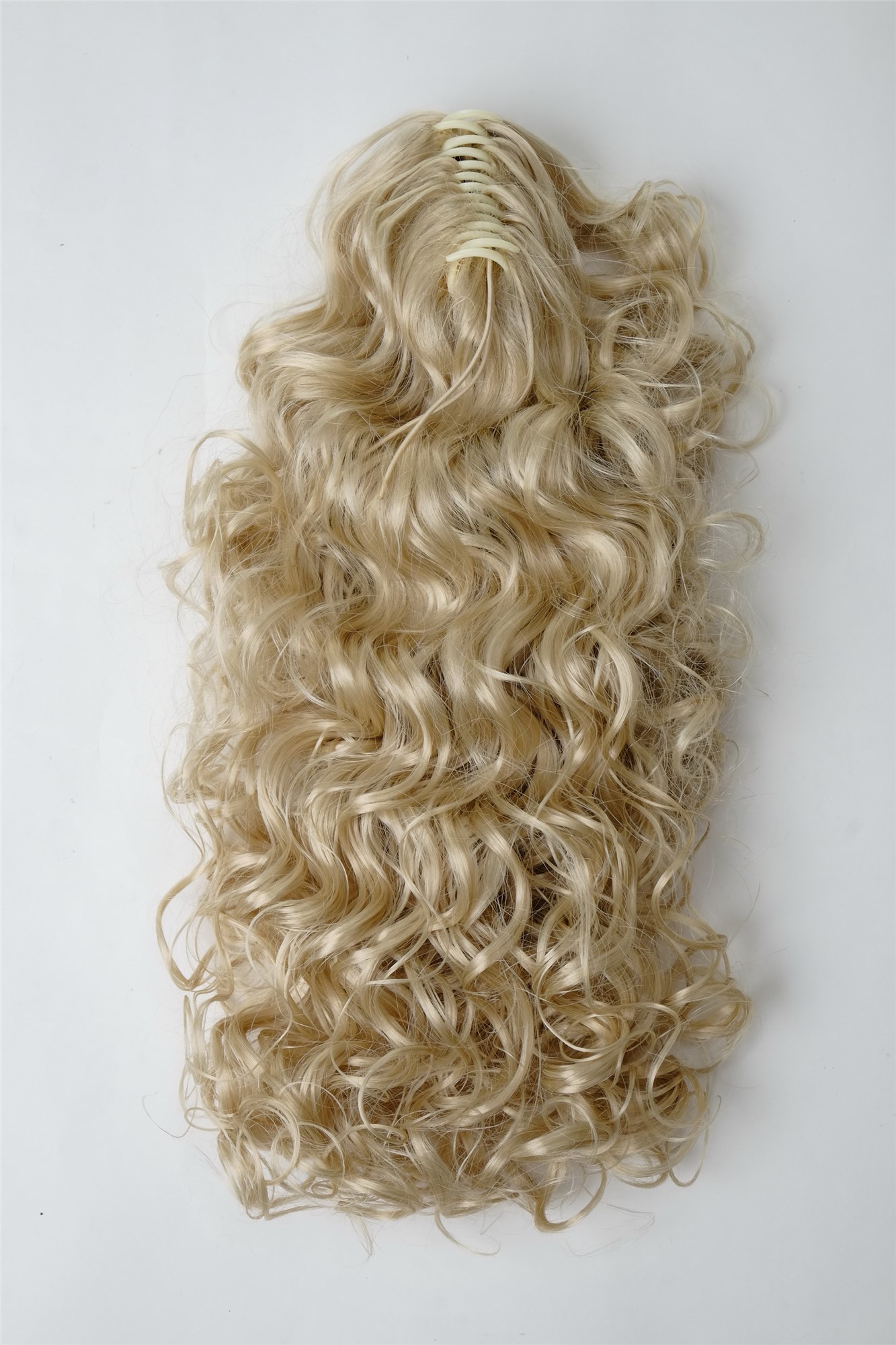 Ponytail extension long massiv volume curly curls kinks light blonde N310, view 3, WIG ME UP: Your Perücken Online Shop Ponytails, golden-light blonde, curled, long