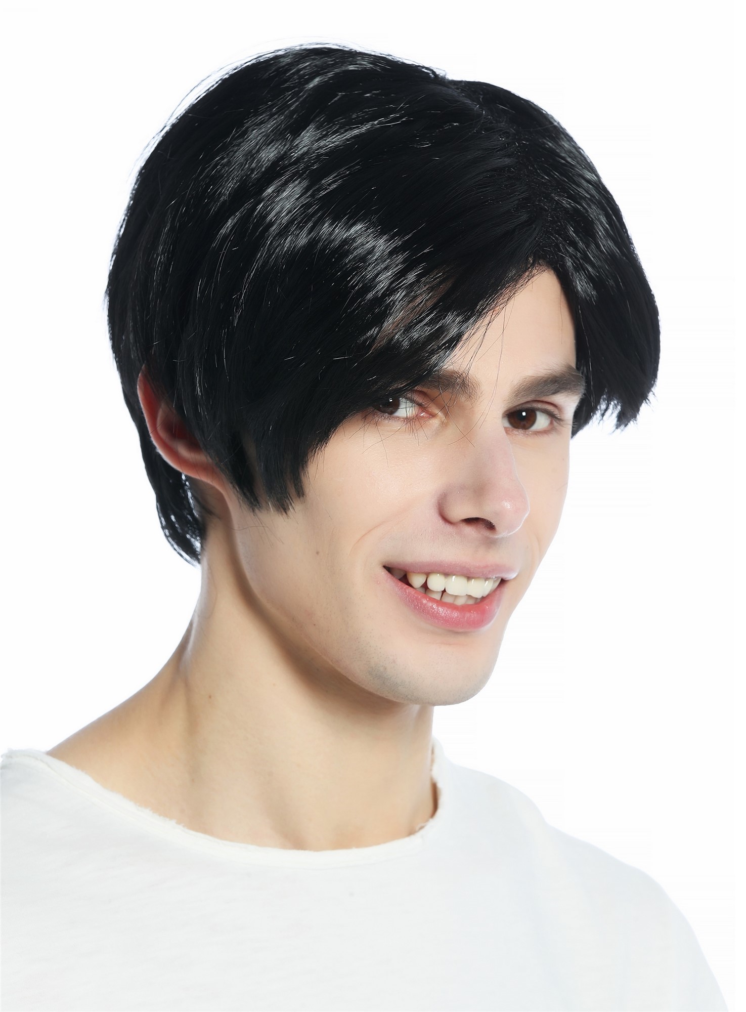 Halloween Carnival Wig Men Women unisex parting short straight Emo black CW-001, view 2, WIG ME UP: Your Perücken Online Shop Party Wig, Unisex, Black, straight, short