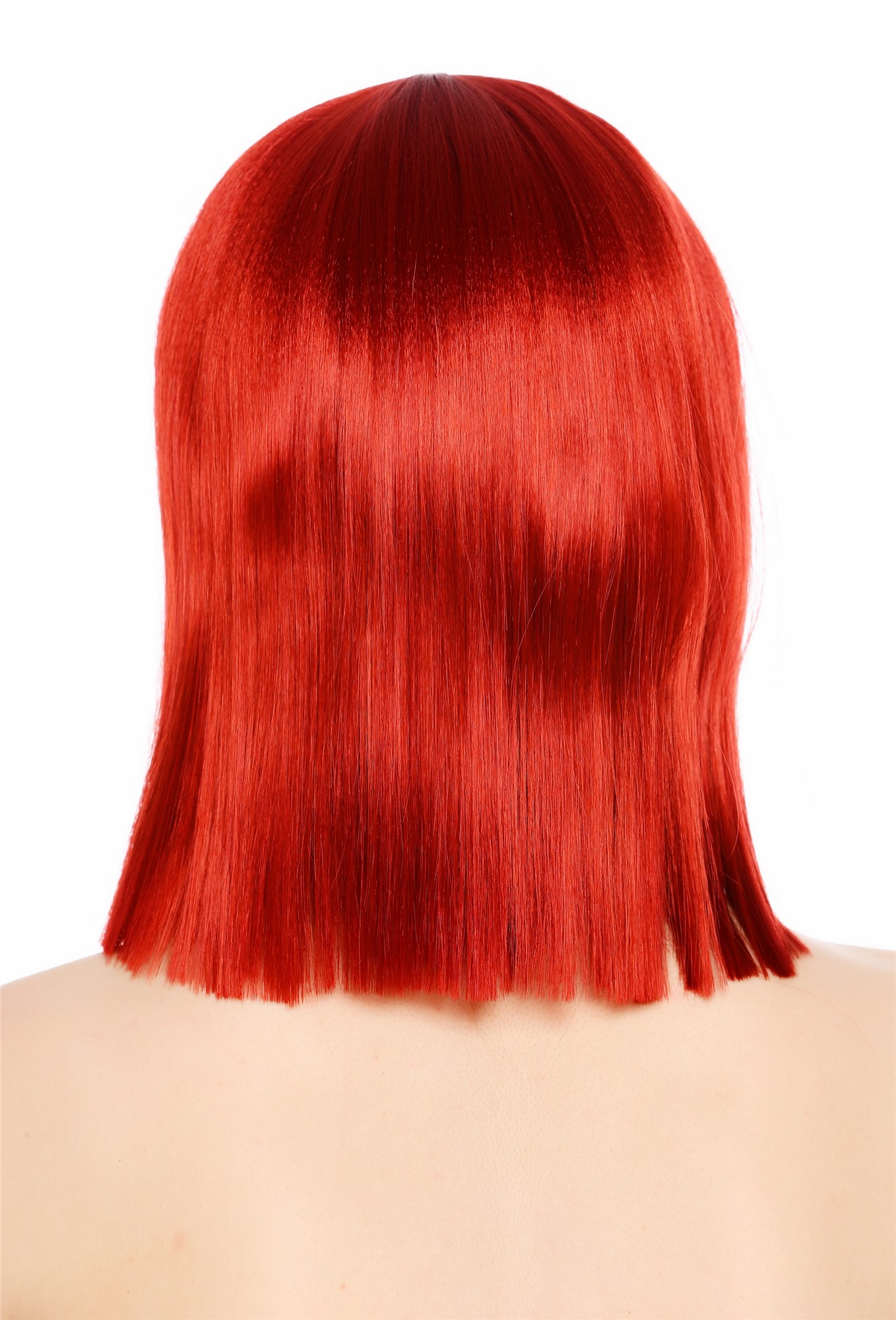 Perücke Damen Longbob glatt schulterlang Pony Clavi-Cut Rot Feuerrot VK-64-137