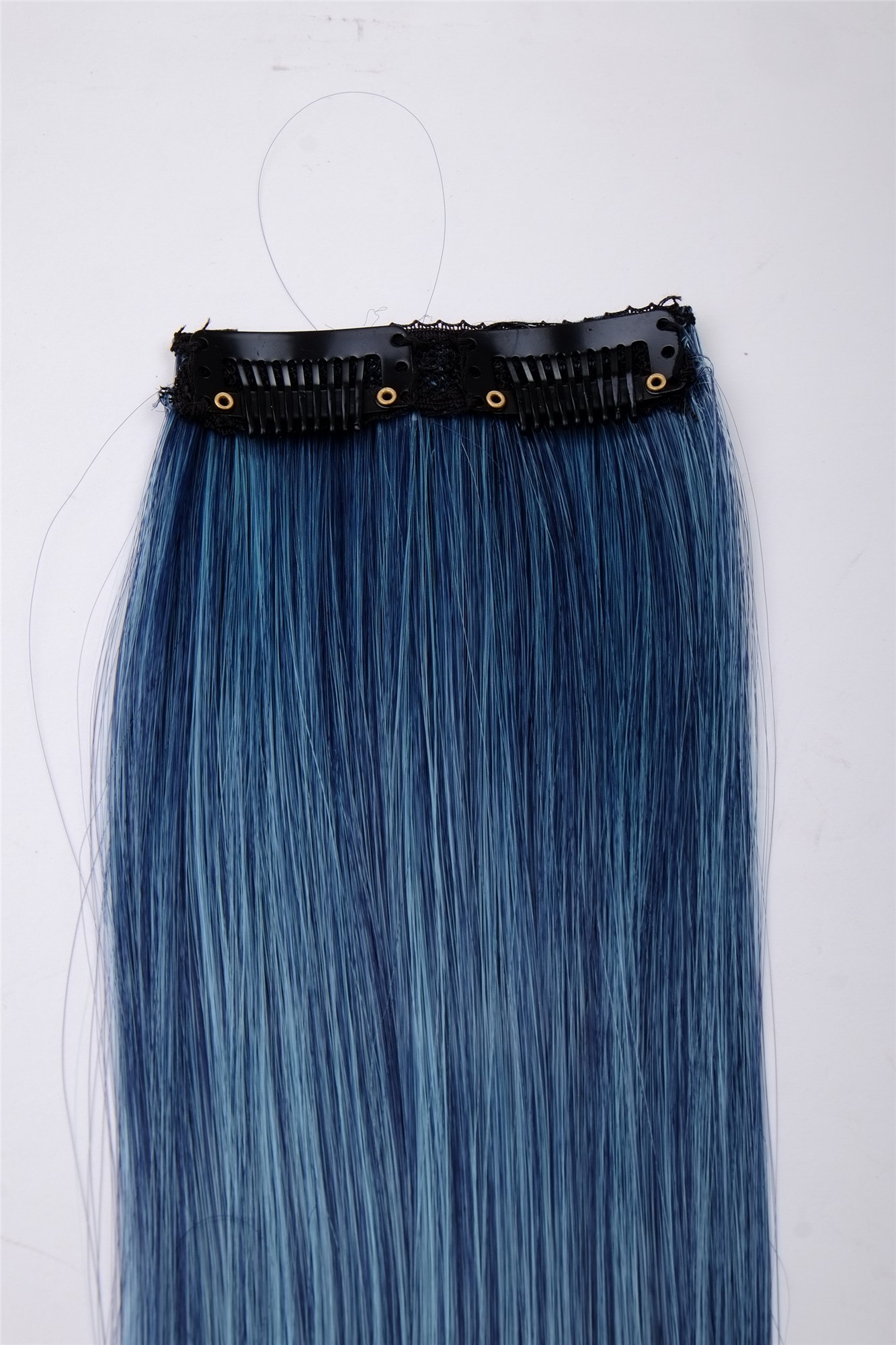 glatte Extensions Dunkelblau-Hellblau-Mix 45 cm lang