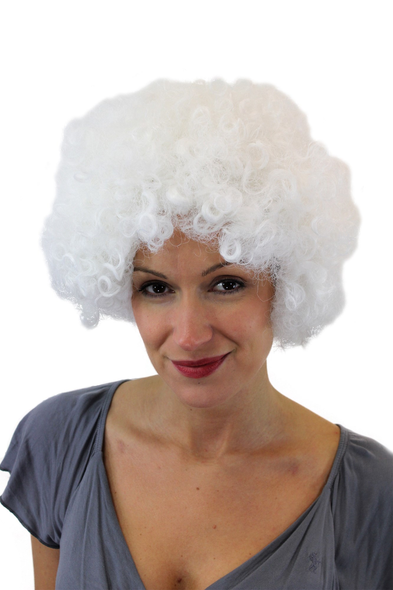 Party Halloween Soccer wig super volume white disco afro funky huge  PW0011, front view, WIG ME UP: Your Perücken Online Shop Party Wig, Men, White, curled, short