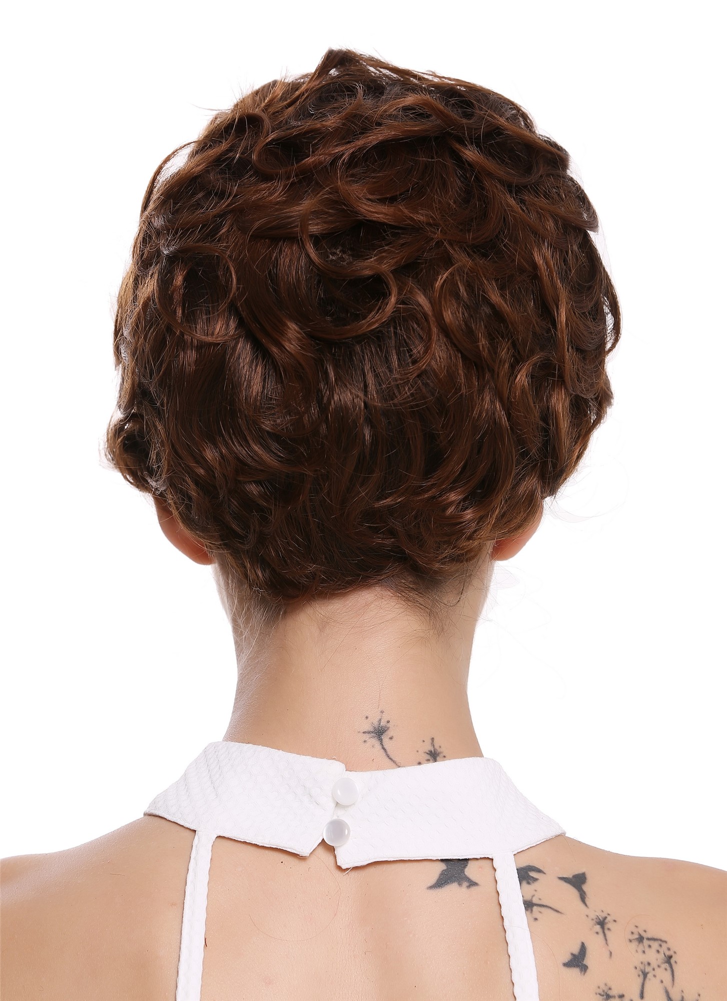 hochwertige Qualitätsperücken, Perücke kurz Locken gelockt Kastanie Braun Mix DW-2740-2BT30, Ansicht 3, WIG ME UP: Ihr Perücken Online Shop lockige Tressen-Perücke Schwarzbraun-Kupferbraun-Mix kurze Haare für Damen