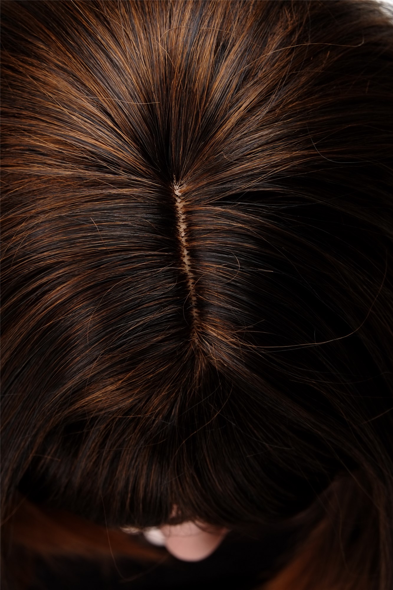 Lady wig medium length fringe parted to side straight layered chestnut mix 3003, view 6, WIG ME UP: Your Perücken Online Shop Quality Wigs, Ladies, black-brown-copper-brown mix, straight, long