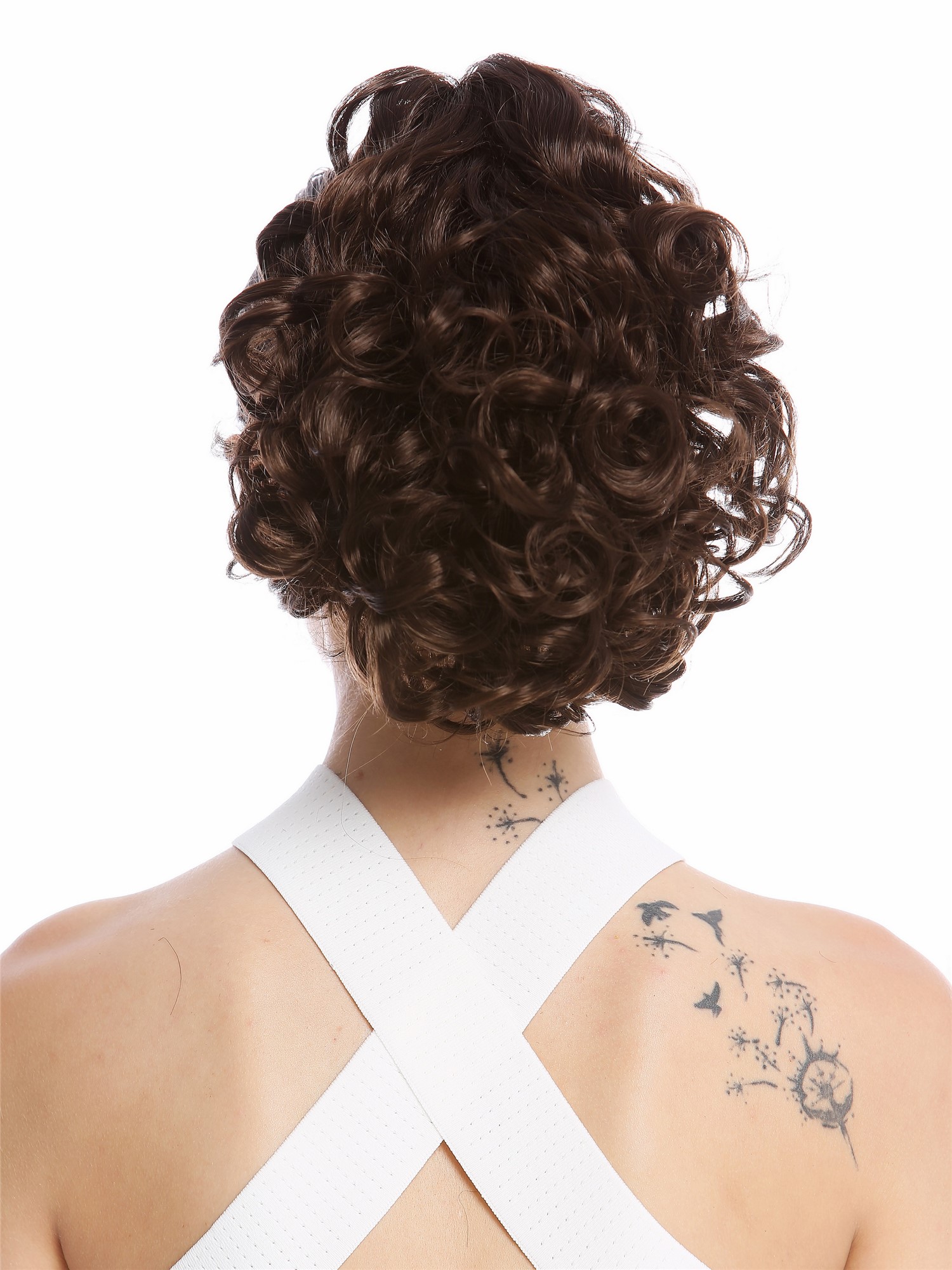 hochwertiger Zopf Pferdeschwanz Voluminös Gelockt Kurz Braun MKB-22-V-6, Ansicht 2, WIG ME UP: Ihr Perücken Online Shop lockiges Zopf-Haarteil Mittelbraun 25 cm lang