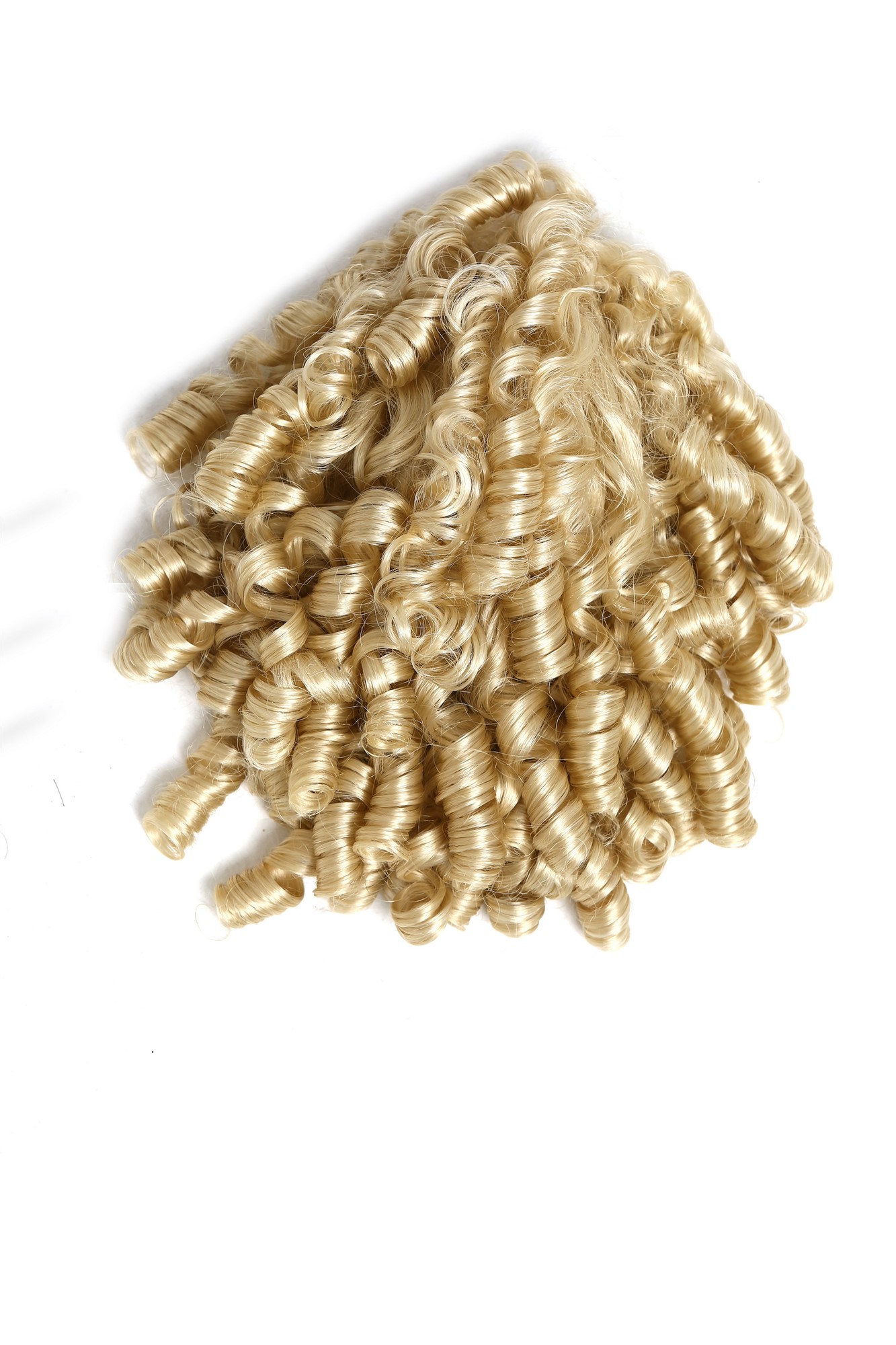 hochwertiger Zopf Pferdeschwanz Korkenzieher-Locken lockig Platinblond N900A+2-V-613, Ansicht 4, WIG ME UP: Ihr Perücken Online Shop lockiges Zopf-Haarteil Platinblond 30 cm lang