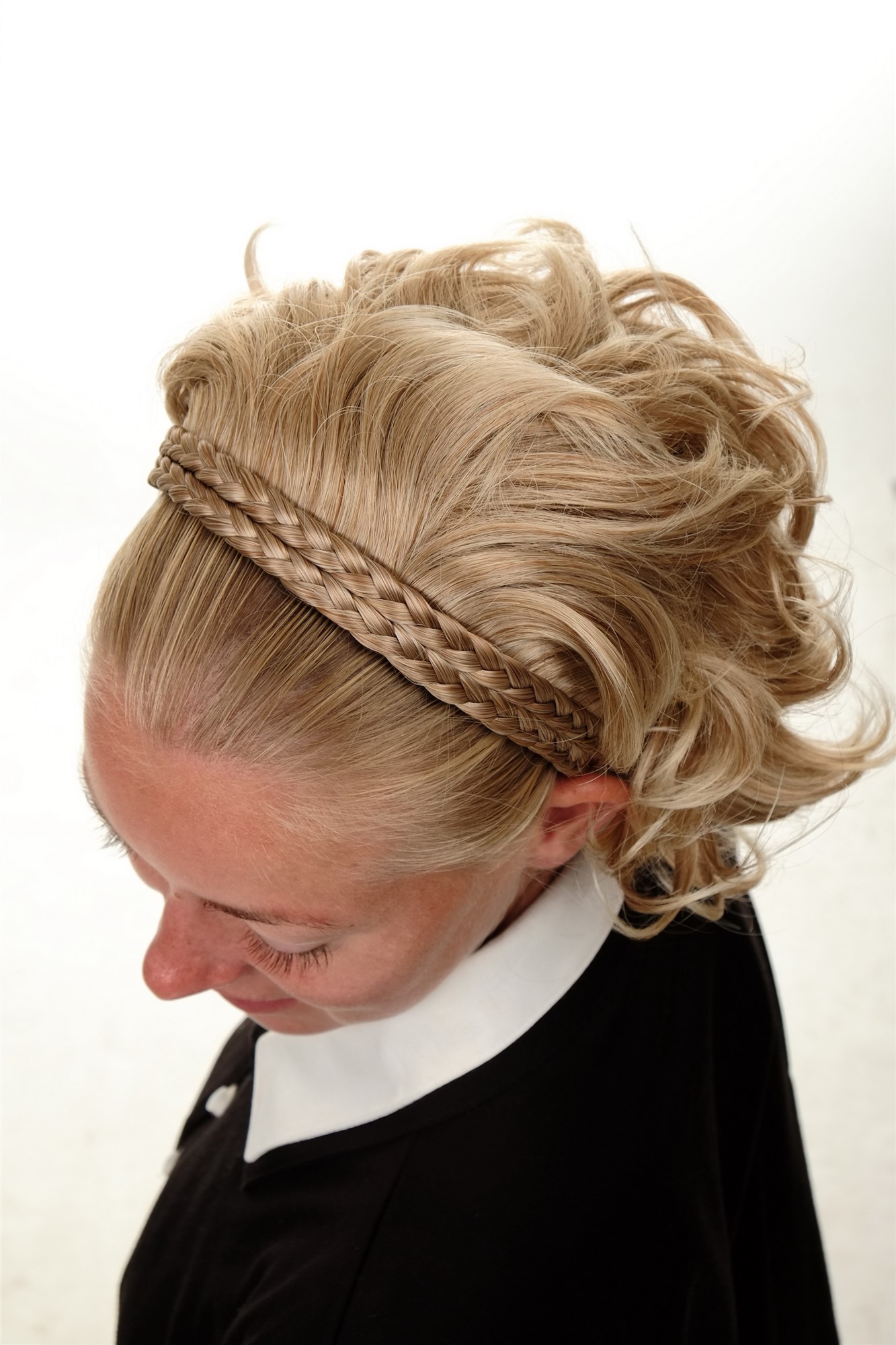 Halfwig Hairpiece braided hair circlet medium length wavy curled blond mix 90605, view 6, WIG ME UP: Your Perücken Online Shop Hair Circlets, blond mix, Braided, short