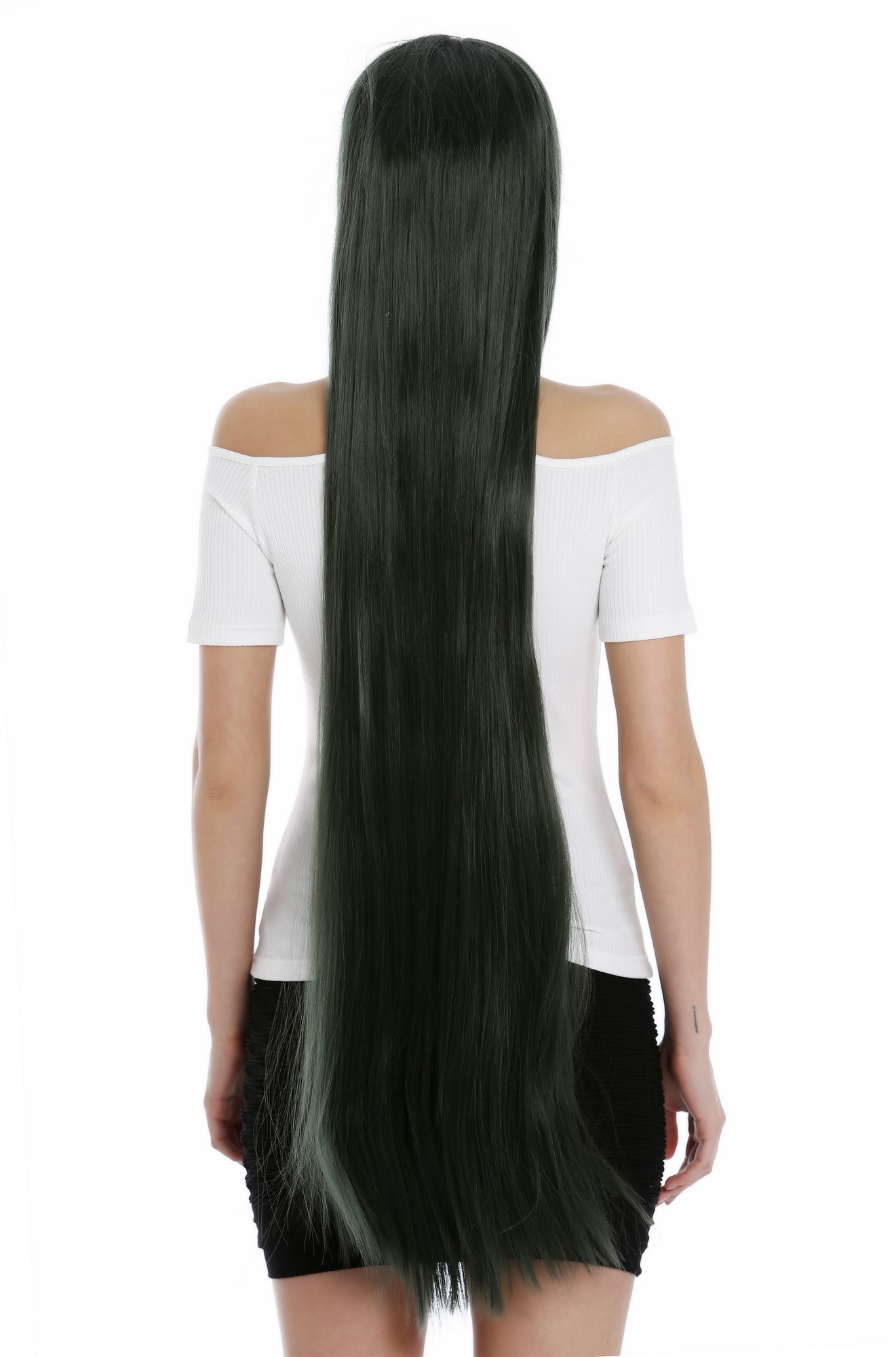 Lady Women Cosplay wig very long sleek look dark green YZF-0826, view 5, WIG ME UP: Your Perücken Online Shop Quality Wigs, Ladies, dark green, straight, very long