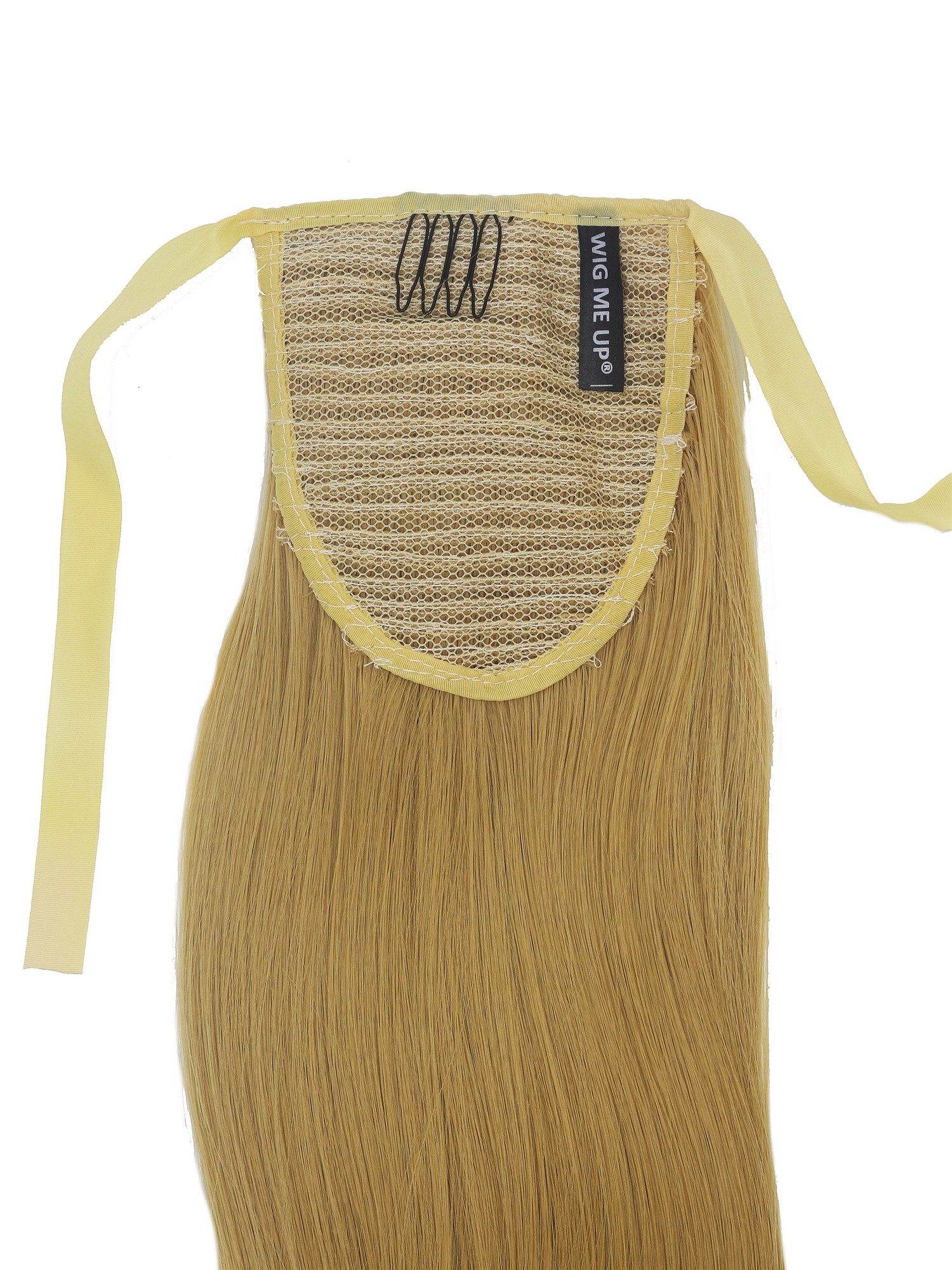 hochwertiges Haarteil Zopf Steckkamm + Band Lang Glatt Goldblond YZF-1094S-86, Ansicht 5, WIG ME UP: Ihr Perücken Online Shop glattes Zopf-Haarteil Honigblond 65 cm lang