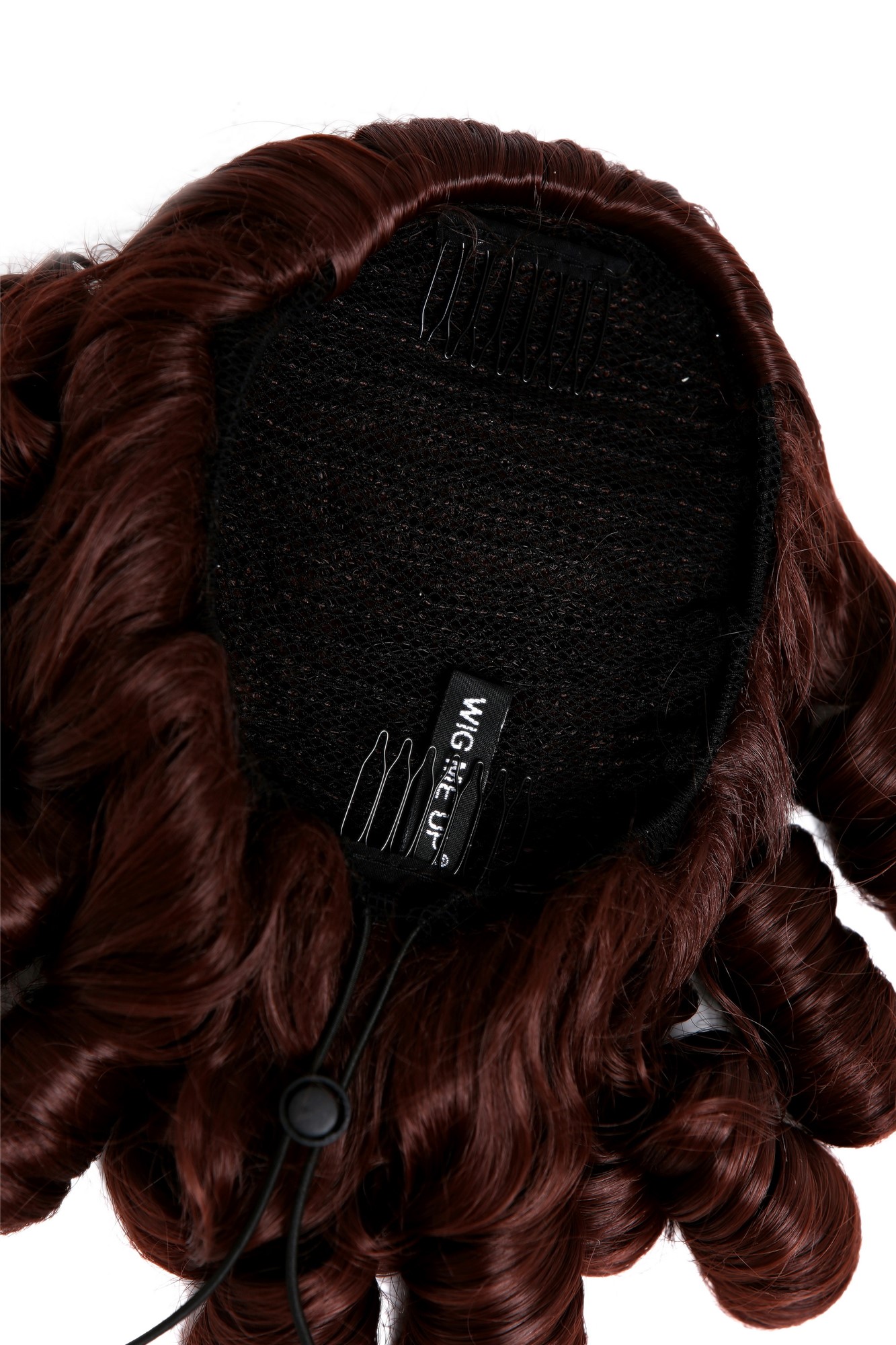 Ponytail long black ringlets curls baroque victorian mahogany auburn 2213-HAT, view 5, WIG ME UP: Your Perücken Online Shop Ponytails, mahogany brown, curled, short