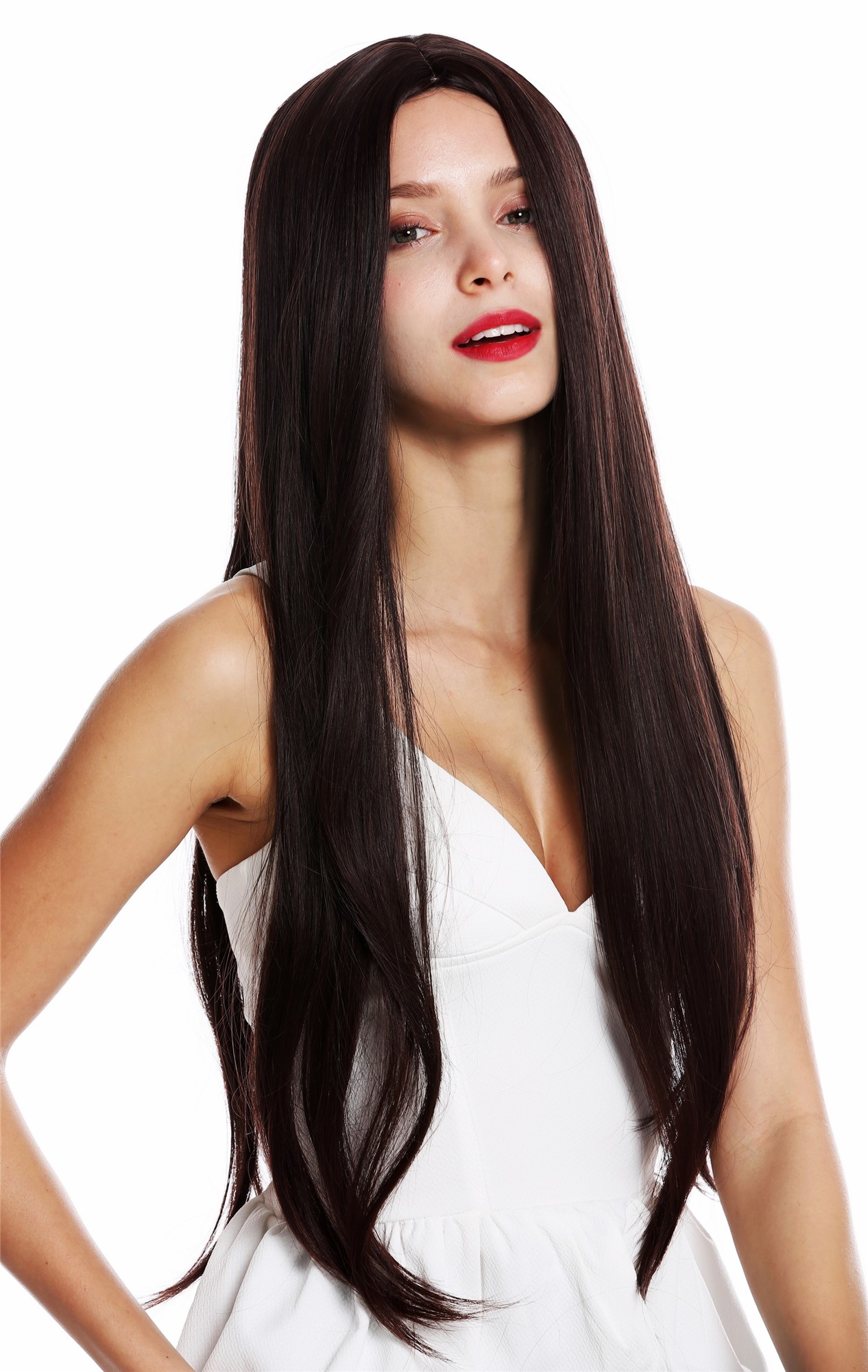 Women's party wig lady very long sleek middle parting mahogany brown mix 953, view 2, WIG ME UP: Your Perücken Online Shop Quality Wigs, Ladies, brown mix, straight, very long