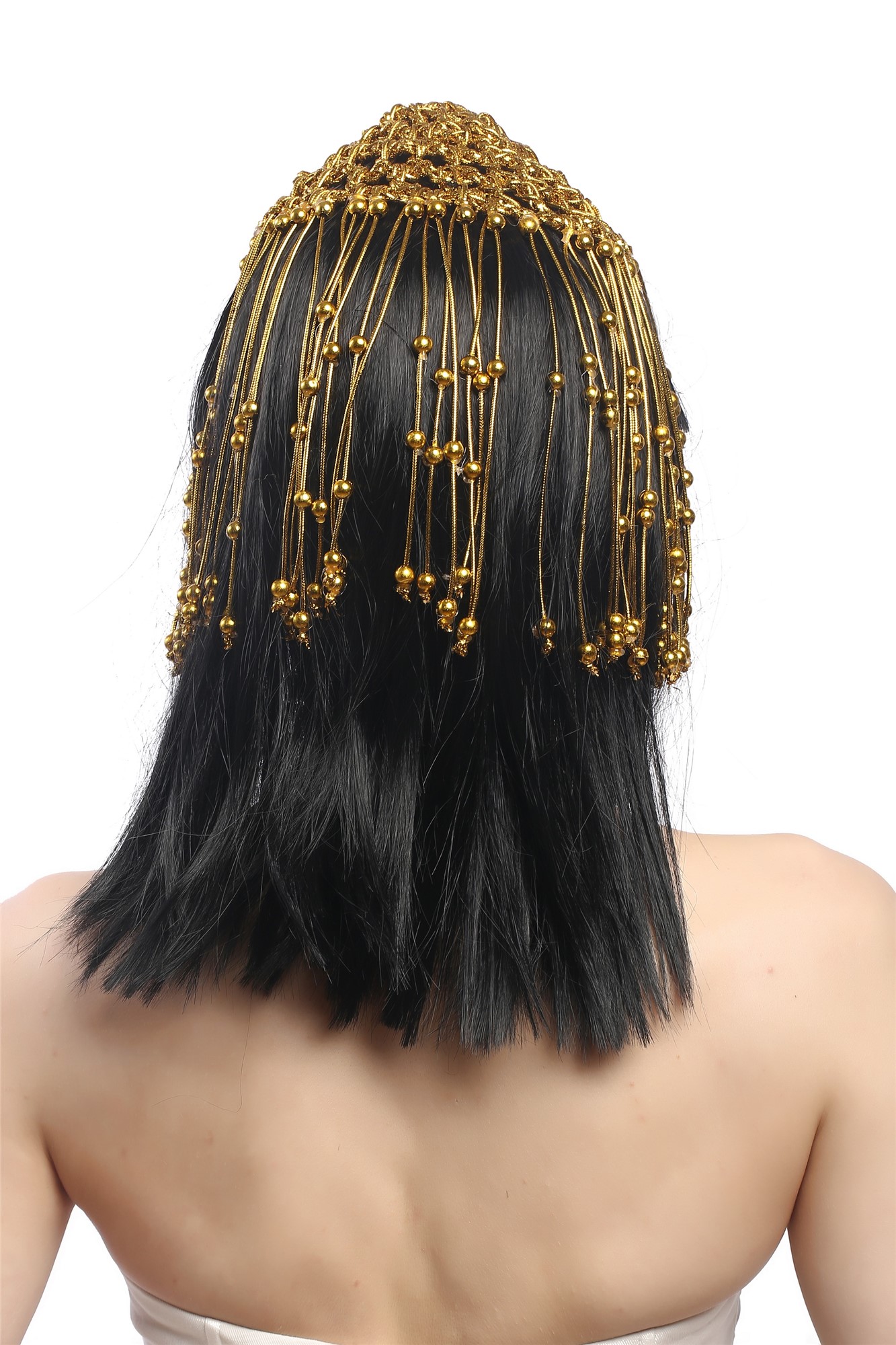 günstige Party Perücke, Perücke & Schmuck Cleopatra 1001 Nacht Schwarz 60264-P103, Ansicht 3, WIG ME UP: Ihr Perücken Online Shop glatte Party Perücke Schwarz schulterlange Haare für Damen