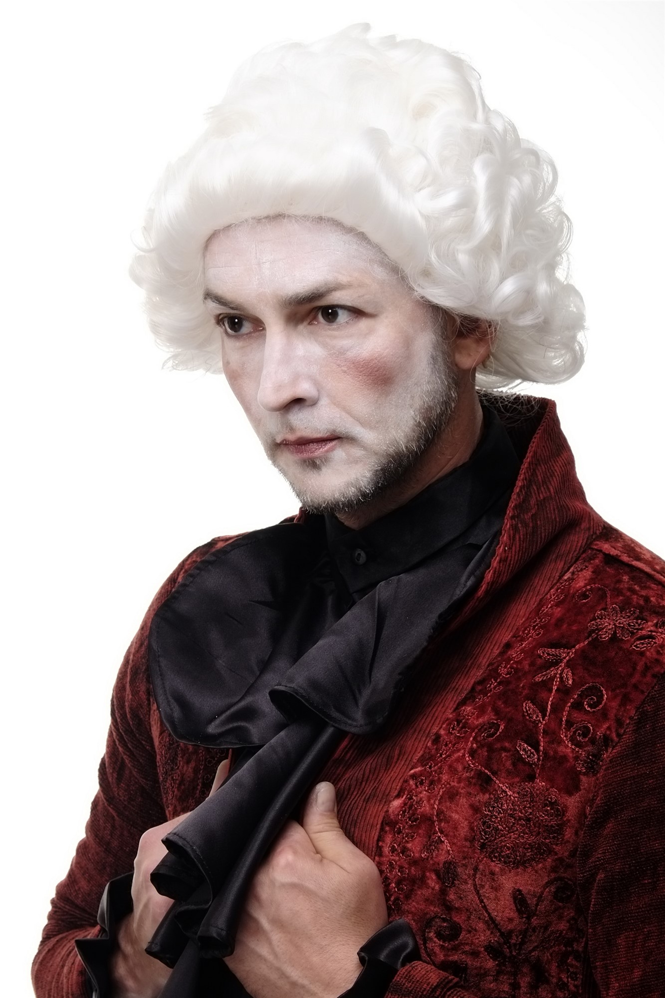 historic Wig Dancy Dress Theatre white curls Men Aristocrat Baroque Renaissance Casanova, view 3, WIG ME UP: Your Perücken Online Shop Quality Wigs, Men, blossom white, curled, short